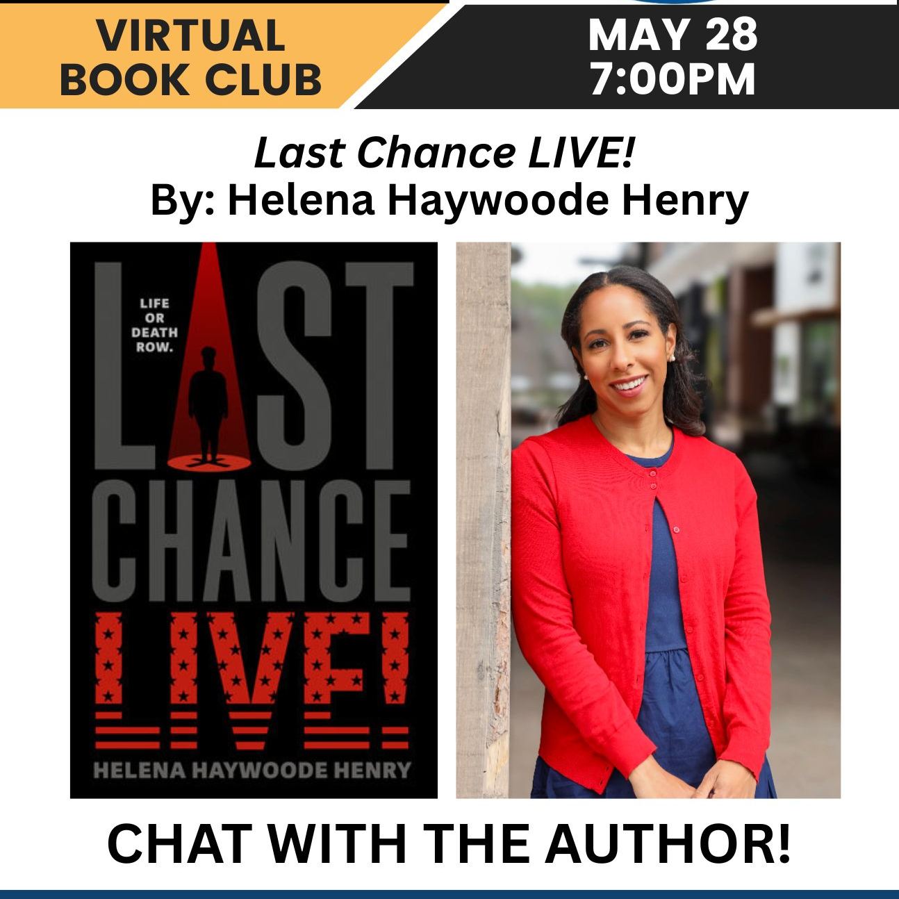 Get mobilized with SCADP and the SC Christian Action Council with our Virtual Book Club on May 28, 2026 at 7pm ET! We will have guest author Helena Haywoode Henry with us, so come with any questions you have about the book! To register for a free Zoom link, go to www.scadp.org/virtual-book-club
Bring your favorite beverage as we discuss Last Chance Live by Helena Haywoode Henry. You are not required to read the book for the event and are encouraged to purchase the book at your local bookseller or borrow it from your local library!
Book Summary:
Squid Game meets Dear Justyce in an explosive young adult novel about a teenage girl on death row who competes on a reality show in hopes of winning her freedom.
A 2025 Booklist Editors’ Choice
Last Chance LIVE! is the most popular reality show in America—and eighteen-year-old death row inmate Eternity Price’s last chance to live. Getting cast on the show could win her clemency preventing her execution… if she can convince the viewing audience she deserves a second chance. The catch? If America doesn’t vote for her, she loses the chance to appeal her sentence, and she’ll be executed within a week of being eliminated from the show. And since Eternity’s been unpopular her whole life, she’s terrified America won’t pick her. But any chance of getting out of prison and back to her little brother Sincere, no matter how slim, is better than rotting away in her cell.
Eternity never expected to find her first real friends in a reality TV house full of people battling for survival after being convicted of capital crimes, but that’s exactly what happens. So when she gets the opportunity to sabotage them and secure her own victory, she has a choice to make: protect the friendships and acceptance she’s always longed for at the cost of her own life, or sacrifice her newfound community. Eternity must ultimately decide what forgiveness, family, and freedom mean to her, and how far she’ll go to win a game where the stakes are literally life or death.