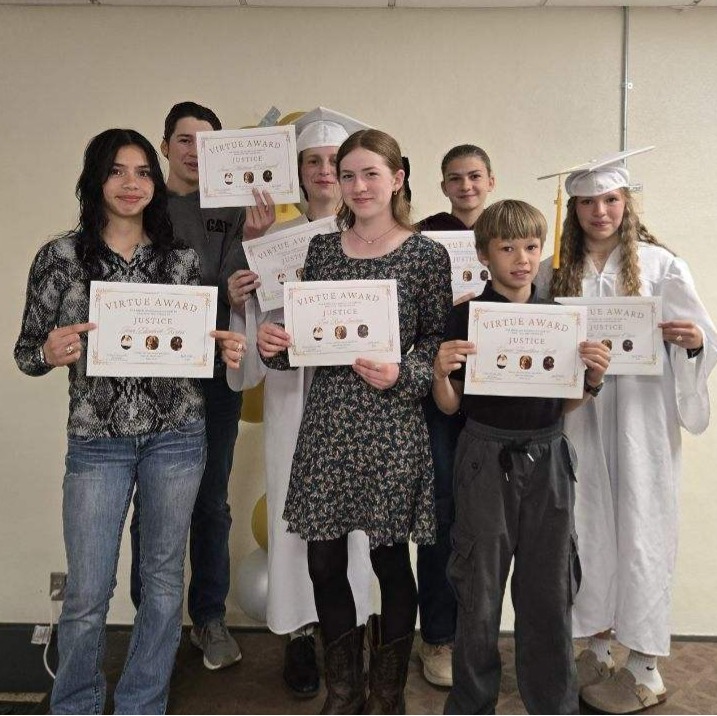 At St. Scholastica Academy, our students work each month to intentionally practice a particular virtue in their daily lives. During the month of April, our focus was the virtue of Justice — being fair and giving each his due. ⚖️
The following students were recognized for exemplifying this virtue through their actions, attitudes, and treatment of others both inside and outside the classroom:
✨ Mollie Olson
✨ Tabitha Speltz
✨ Cash Scott
✨ Peter Koralewski
✨ Eva Lauseng
✨ Grant Speltz
✨ Lucas O’Donnell
✨ Joan Kerkes
We are proud of these students for striving to live lives of virtue and for helping make our school community one rooted in fairness, charity, and respect for others.
#StScholasticaFamily