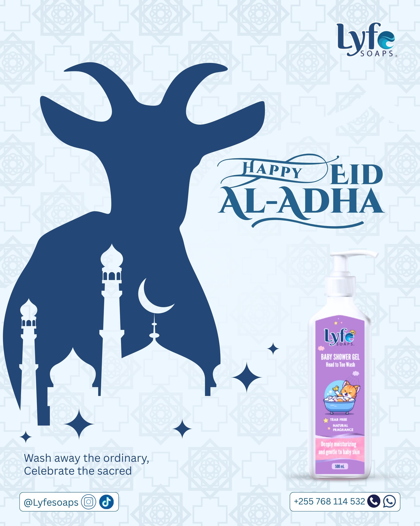 This Eid, celebrate with soft skin and a pure heart. Lyfe Soaps wishes you and your family a blessed Eid Al-Adha Mubarak!
#LyfeSoaps #chagualyfesoaps #Family #Fresh #Celebrations #Holiday #EidAlAdhaMubarak