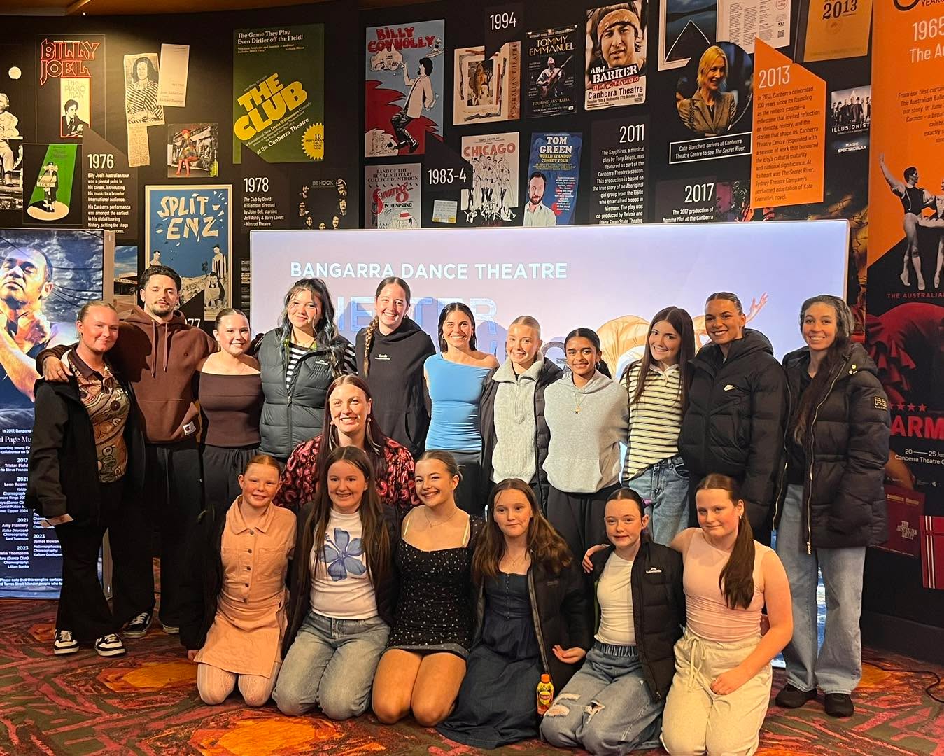 What a special way to begin Reconciliation Week. 🖤💛❤️
On Tuesday night, our Inter and Senior Troupes and dance mums had the privilege of watching Bangarra - a truly mesmerising and powerful performance filled with storytelling, culture and connection.
We were also incredibly grateful to meet four of the cast afterwards. Thank you for taking the time to yarn with us, share your stories and inspire the next generation. Your passion, strength and pride in culture left a lasting impact on all of us. It was a night we won’t forget.