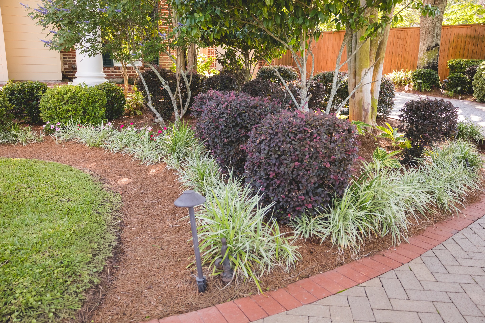 Timeless curb appeal starts with classic evergreen layers — from the rich purple loropetalum to aztec grass and structured shrubs that keep this landscape full, colorful, and polished all year long.
▫️ ▫️ ▫️ ▫️ ▫️ ▫️ ▫️ ▫️ ▫️ ▫️
#thegardengateslandscapecompany #landscapedesign #residentialdesign #residentiallandscapedesign #neworleanslandscapes #pavers #thegardengateslandscapecompany #neworleans #metairielandscapes #design #iheartnola #artificialturf #turf #design