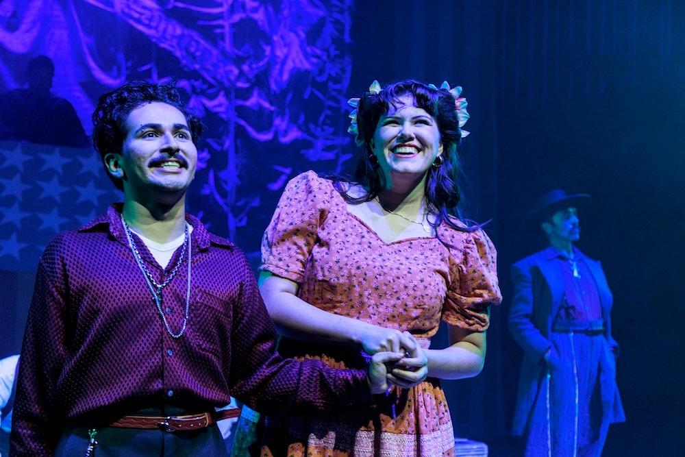 Carlos Daniel Esquivel @Carlit000sss and Dreya Félix-González @pinchefantazma play pachuco lovebirds Henry Reyna and Della Barrios in LA Mission College Theatre’s “Zoot Suit.” 💜 Audiences have gasped, cheered, laughed, and cried watching their fated story play out.
LA Mission College Theatre Arts presents “Zoot Suit,” written by Luis Valdez and co-directed by Robert Cucuzza and Raúl Cardona. “Zoot Suit” will be presented May 15-31, 2026 in the AMP Theater on the LA Mission College campus in Sylmar, CA. All performances are sold out but we are taking a waiting list one hour before show times. LA Mission College will be hosting a variety of cultural events coinciding with many of the twelve shows. For the performance and event schedule, company list, and information about the show, visit www.lamcstage.com.