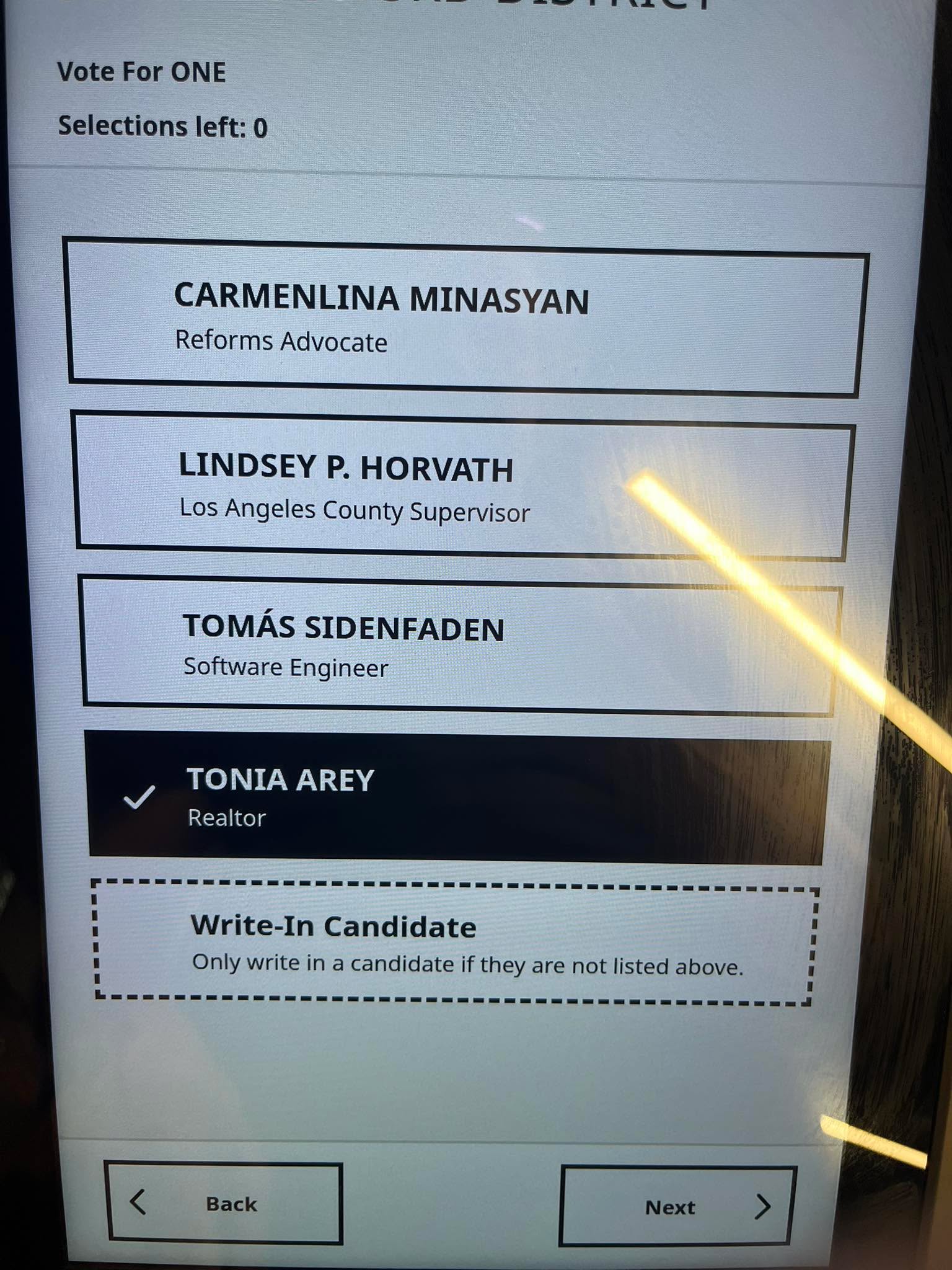 First of all, get out there today or tomorrow. Second, my friend, TONIA AREY FOR SUPERVISOR as you can see, is running for County Supervisor. If you’re looking for a common sense candidate, she the best choice for this position.