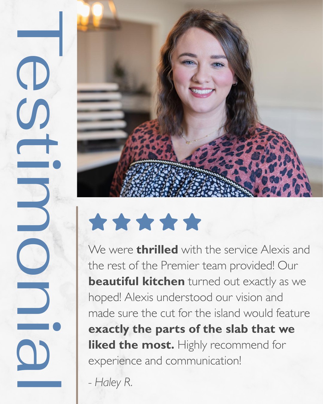 Helping bring a client’s vision to life is what we’re all about—and we’re especially proud when every detail, down to the exact section of the slab, turns out just right.
Share your experience with our team: bit.ly/PremierCountersReview
📞 662.823.8824
📍2341 Graham Dr, Tupelo, MS
-
#PremierCountertops #PremierCountertopsMS #HomeRenovation #NorthMississippi #LuxuryCountertops #ResidentialCountertops #ClientTestimonial #HappyClients #KitchenDesign #CountertopExperts