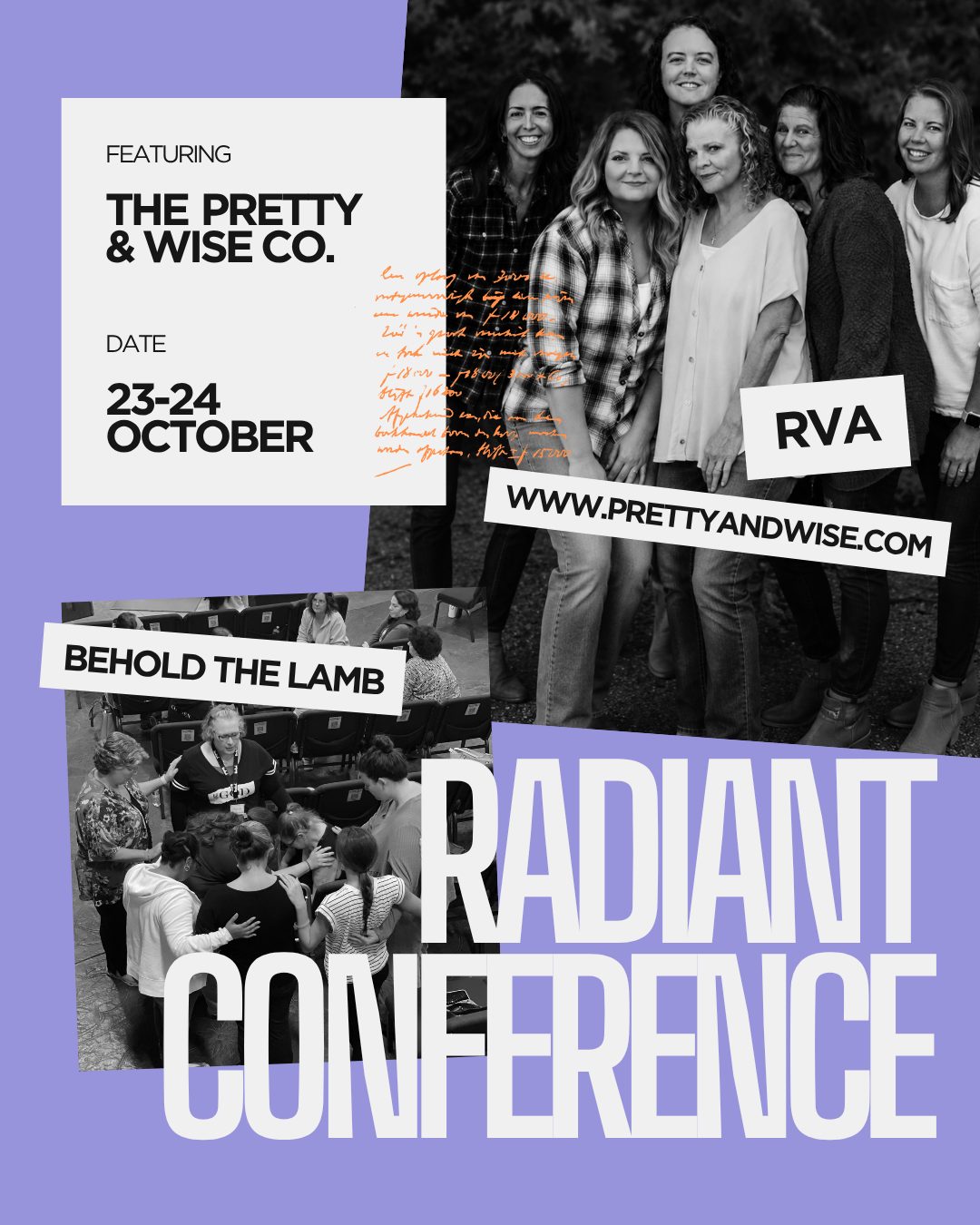 🚨 GIRLS TRIP BUT MAKE IT KINGDOM. 🚨
Mark your calendars now for Radiant Conference — October 23-24 in RVA! Gather your sisters, your small group, your coworkers, your daughters, your best friends… and come expectant for what God wants to do.
✨ Bring a group and your group leader comes FREE! ✨
Start planning now because this is going to be a weekend full of worship, encouragement, truth, laughter, and real connection.
Tag the women you want to bring with you 👇
https://www.prettyandwise.com/event-details/radiant-2026
#RadiantConference #WomenOfFaith #RVAEvents #ChristianCommunity #GirlsWeekend #Prettyandwiseco