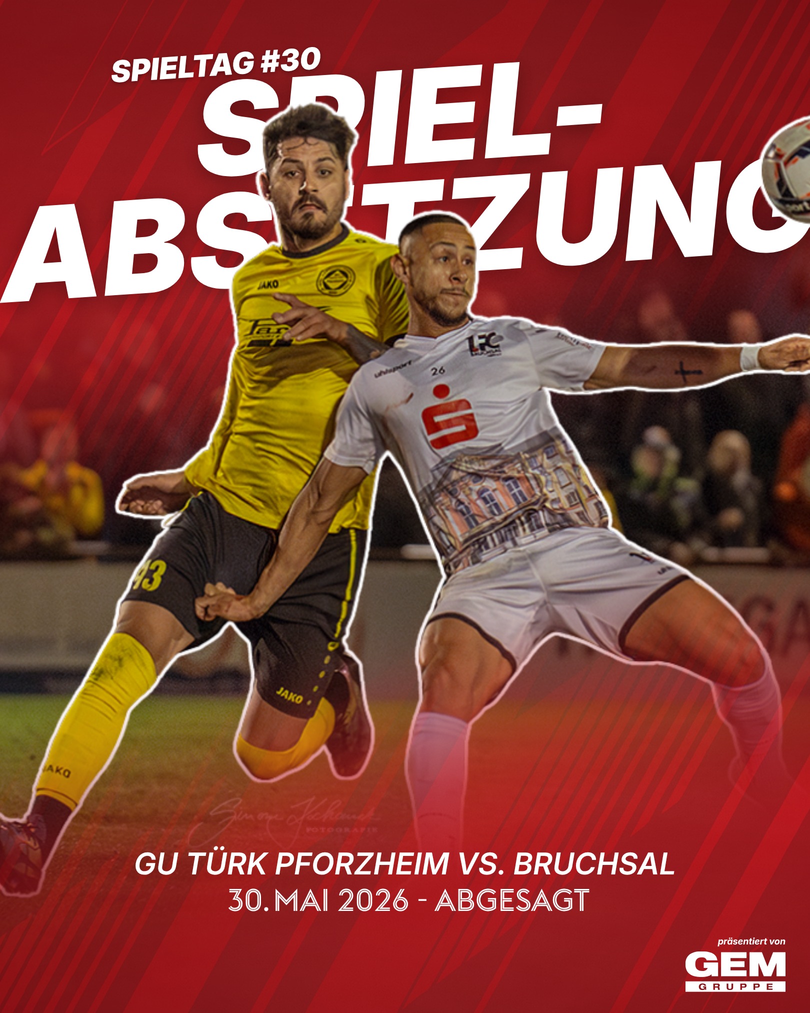 ℹ️ Spielabsage in Pforzheim
Das für Samstag angesetzte Verbandsliga-Auswärtsspiel beim GU/Türkischer SV Pforzheim findet nicht statt. Der Gastgeber kann aufgrund personeller Engpässe keine Mannschaft stellen.
Damit steht der 1. FC Bruchsal bereits vorzeitig als Vizemeister der Verbandsliga Nordbaden fest.
Der Fokus richtet sich nun voll auf die anstehende Relegation zur Oberliga Baden-Württemberg. Das Hinspiel findet am Donnerstag beim SC Lahr statt. 🔵⚪️
Die gesamte Meldung auf unserer Website über den Link in der Story!