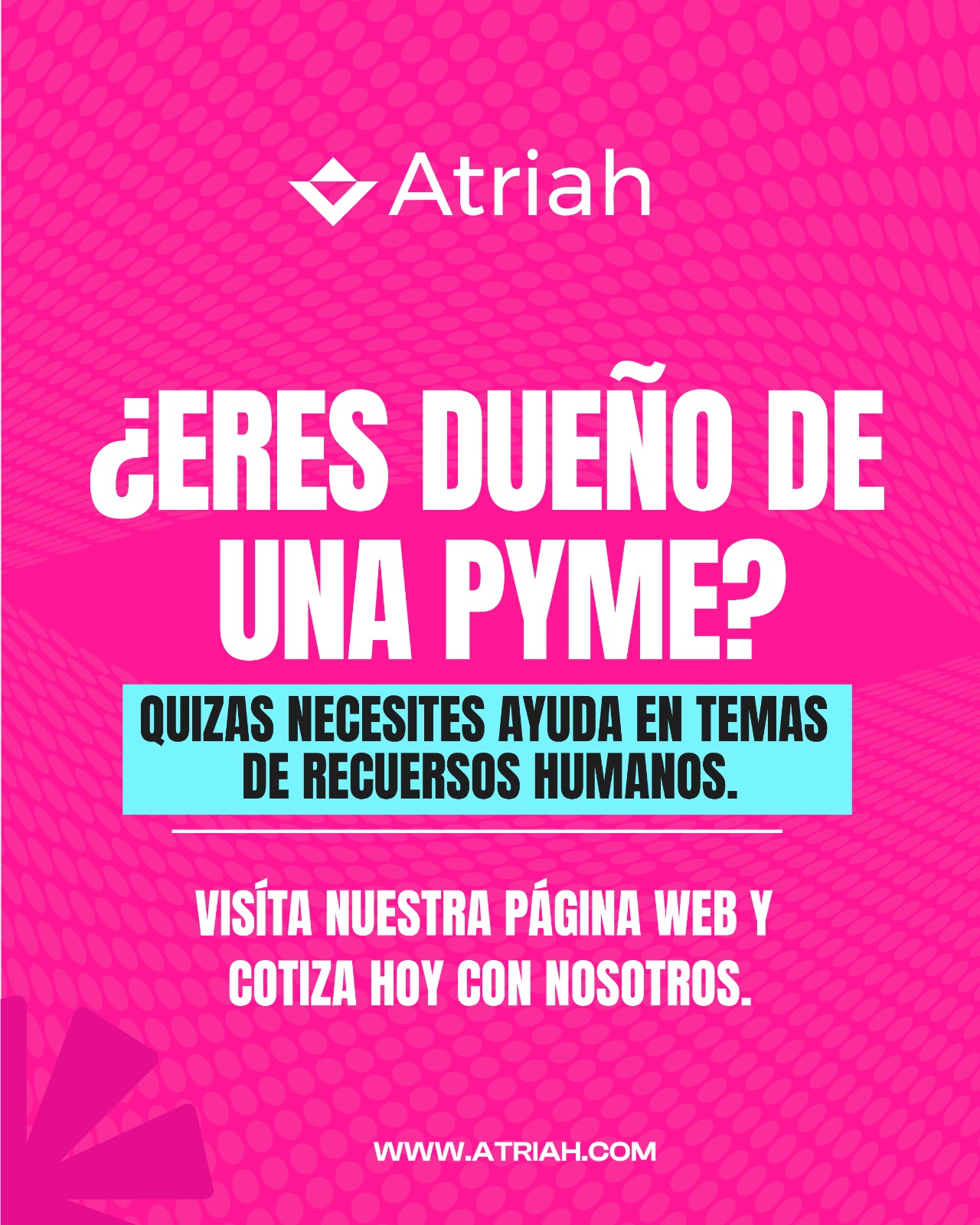 💼 ¿Eres dueño de una PYME y necesitas apoyo en recursos humanos?
Manejar un negocio requiere tiempo, enfoque y buenas decisiones. Muchas veces, los temas de empleados, cumplimiento, procesos internos, reclutamiento, documentación y estructura organizacional pueden convertirse en un gran reto.
En Atriah te ayudamos a fortalecer tu empresa con soluciones estratégicas en recursos humanos, para que puedas operar con mayor claridad, organización y confianza.
✨ Podemos apoyarte en áreas como:
✅ Consultoría en recursos humanos
✅ Procesos internos y estructura organizacional
✅ Cumplimiento y documentación
✅ Apoyo en manejo de talento
✅ Estrategias para mejorar la operación de tu negocio
Visita nuestra página web y cotiza hoy con nosotros.
Tu empresa merece crecer con una base sólida.
📍 San Juan, Puerto Rico
🌐 atriah.com
📧 mrivera@atriah.com
#Atriah #PYMES #RecursosHumanos #HumanResources #NegociosPR #EmpresariosPR #ConsultoríaRH #DesarrolloEmpresarial #PuertoRico #SanJuanPR #TalentoHumano