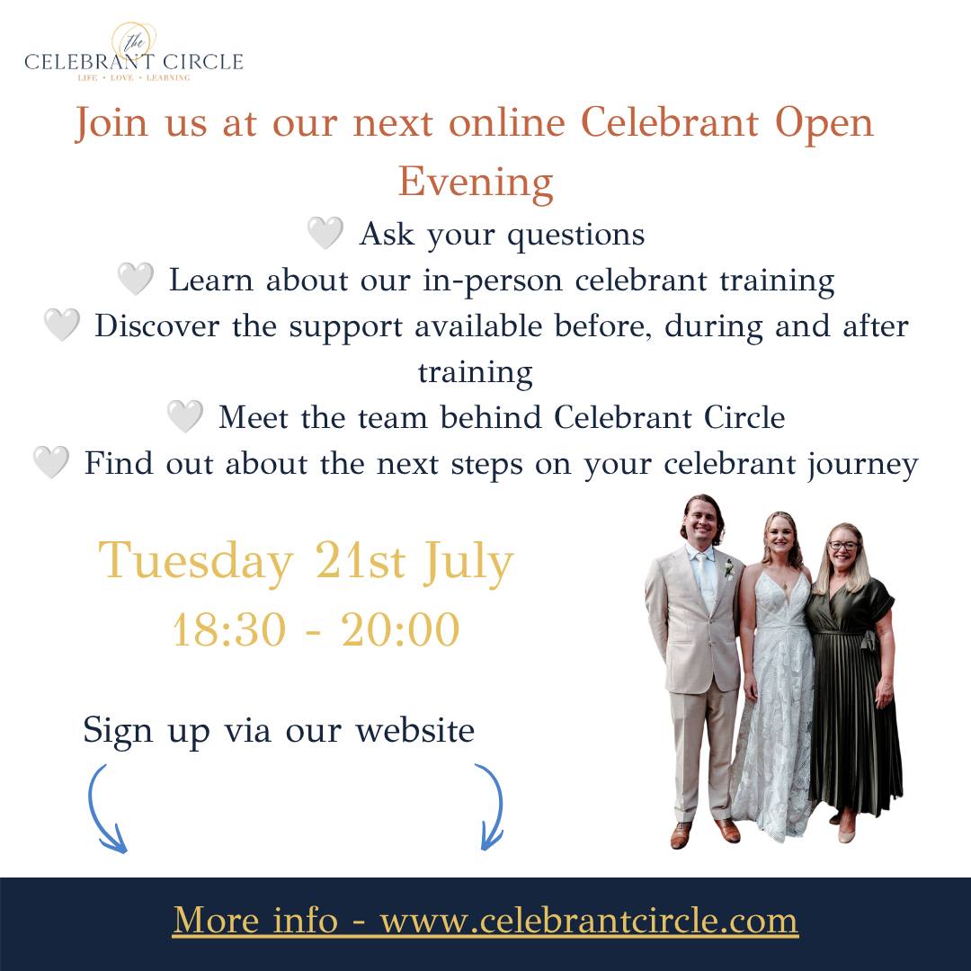 Not all celebrant training is the same.
Ask yourself:
• Will this course genuinely prepare me to work with real families and couples?
• Will I have opportunities to write and deliver ceremonies?
• Will I receive constructive feedback from experienced trainers?
• Will I leave feeling confident to begin working professionally?
Researching your celebrant training is important.
If you'd like to find out more about Celebrant Circle, please feel free to visit our website www.celebrantcircle.com or send us a message on 07305 531 610.
ID - Celebrant Circle trained Rachel Bellon, Celebrant, at one of her recent wedding ceremonies.
#celebrantcircleuk
#celebrantcommunity
#celebrantadvocate
#celebrantsupport