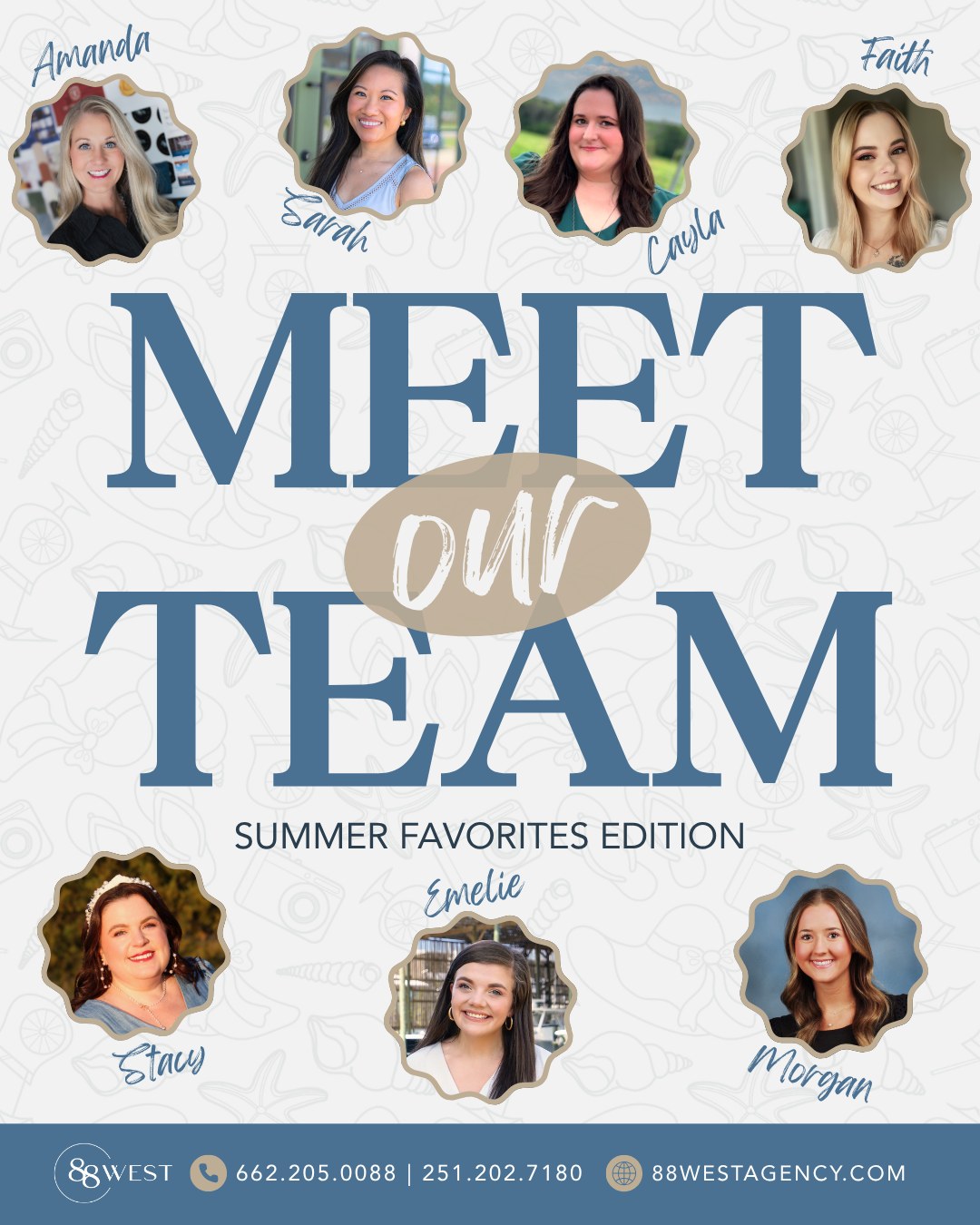 We spend a lot of time creating content for brands… so today, we’re sharing a little about the people behind the screens! From favorite summer treats to go-to activities and vacation vibes, here’s what the 88 West team is loving this season. 🌴
Now we want to know: what’s your summer favorite? 👀
-
📞 662.205.0088 | 251.202.7180
💻 88westagency.com
-
#88West #88WestAgency #NorthMS #ALGulfCoast #MSGulfCoast #TupeloMS #StarkvilleMS #HuntsvilleAL #GulfShoresAL #FairhopeAL #MarketingAgency #DigitalMarketing #BusinessGrowth #88WestTeam #SummerFavorites