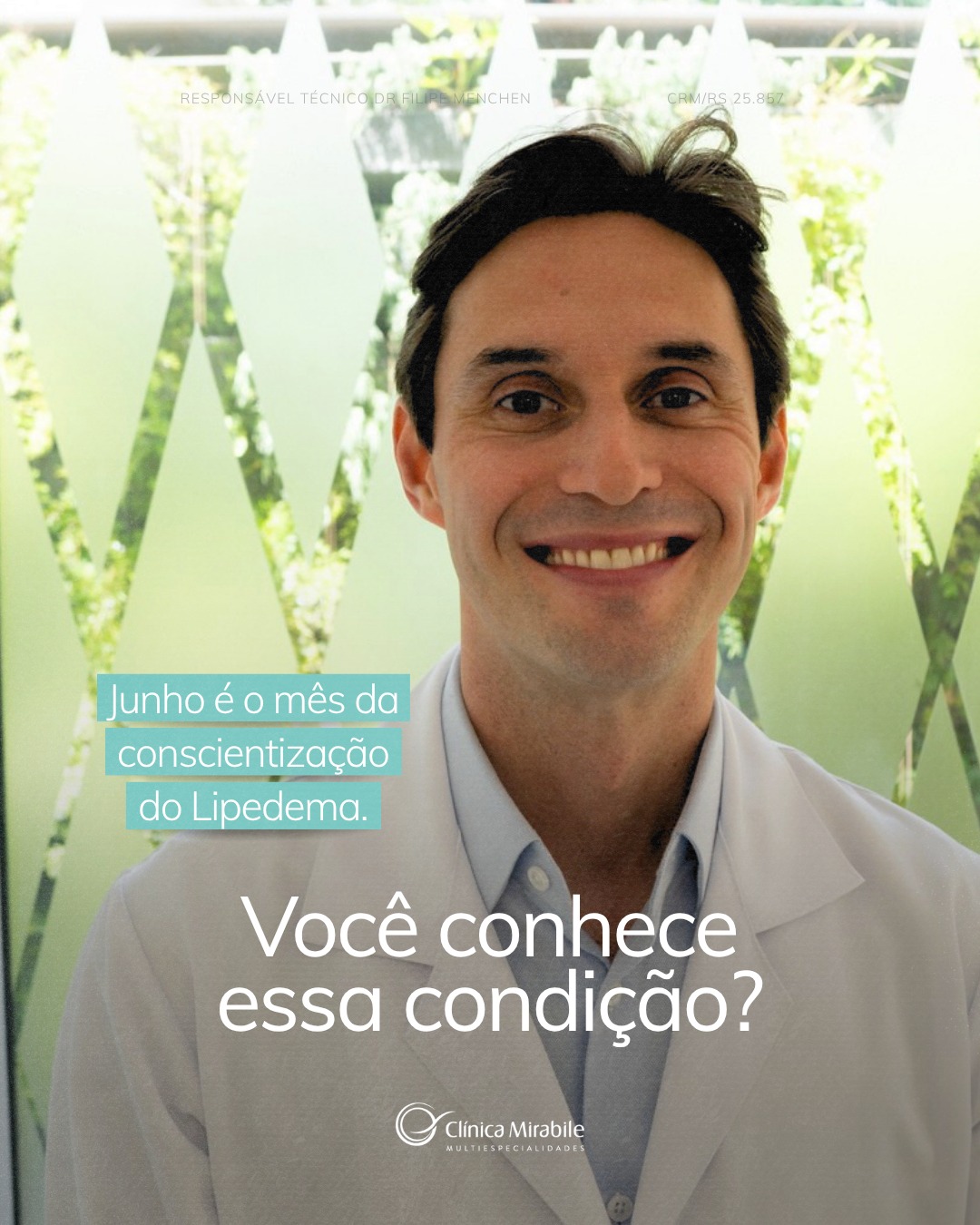 O mês de junho é também, o mês da conscientização do Lipedema, uma condição crônica, que afeta milhões de mulheres pelo mundo todo. 👩🏻👩🏾
Apesar de uma doença bastante popular, ela ainda é subdiagnosticada. Nessa campanha de conscientização, fica o reforço da necessidade de um diagnóstico correto, para um tratamento eficaz e seguro. Isso faz toda a diferença.
Aqui, na Mirabile, o Dr. Fáberson Mocelin, cirurgião vascular, está preparado para te ajudar.
Agende sua consulta pelo link na bio. 📱
-
#clinicamirabile #clinicamultidisciplinar #portoalegre