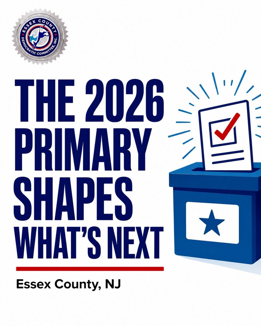 The Primary shapes what's next. Most people bypass the primaries, not understanding how important it is to vote in local elections.
Here's why you should vote in the primary election:
1. Primaries often decide who wins the election-
In many communities, the winner of the primary election goes on to win the general election. If you skip the primary, you may miss the opportunity to help choose the candidates who appear on the final ballot.
2. Local leaders impact your daily life-
County commissioners, mayors, council members, school board members, and sheriffs make decisions about public safety, roads, schools, parks, housing, and local services that affect your community every day.
3. Your vote carries more weight-
Primary elections typically have lower turnout than general elections. That means each vote has greater influence on the outcome.
4. You help shape the future of your party-
Primaries determine which candidates represent their party in November. Voting in a primary helps determine the party's direction, priorities, and leadership.
5. Local elections are where change begins-
Many issues people care about most are decided at the local level. Voting in primaries helps elect leaders who will make decisions on behalf of your neighborhood and community.
🗳️ What's your biggest reason for voting in primary elections? Share your answer in the comments.
#primaryelection #essexcountynj #votejune2 #NJVotes #VoteReady