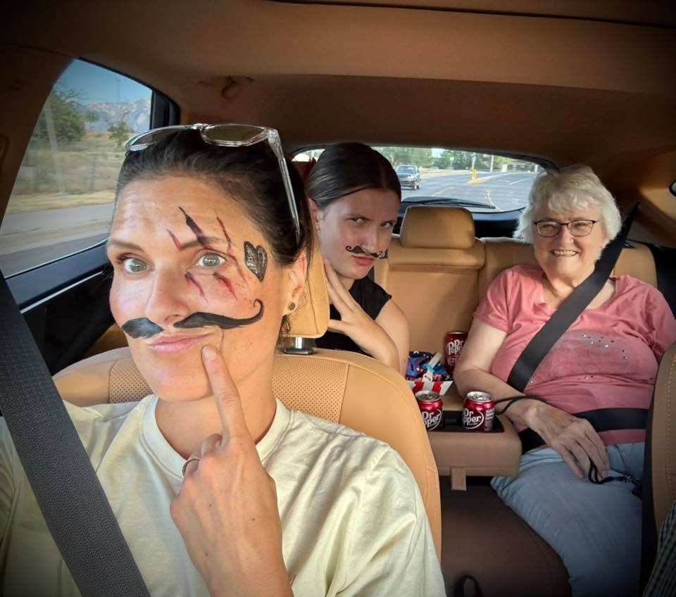 Mustaches of Mayhem! 😂 Like Mom…like daughter.