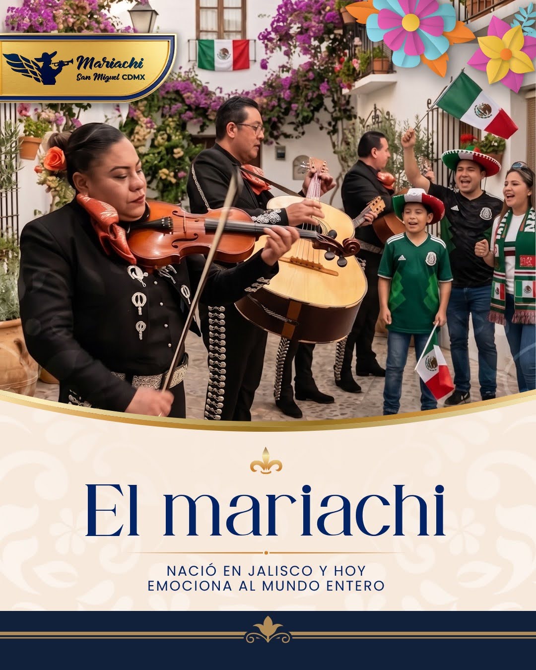 ¡El alma de México en cada nota! 🎻
Nacida en Jalisco y amada en el mundo entero, la música de mariachi es pura pasión y herencia ancestral.
En Mariachi San Miguel CDMX llevamos este gran legado a tu evento para hacerlo verdaderamente inolvidable. ✨🎶
¡Reserva tu fecha y vive la magia de la música mexicana en vivo!
📞 55 3884 1427
🌐 www.tumariachi-cdmx.com
#MariachiCDMX #MariachiSanMiguel #Mariachi #MusicaMexicana #OrgulloMexicano #Tradicion #Cultura #MariachiEnVivo #EventosCDMX