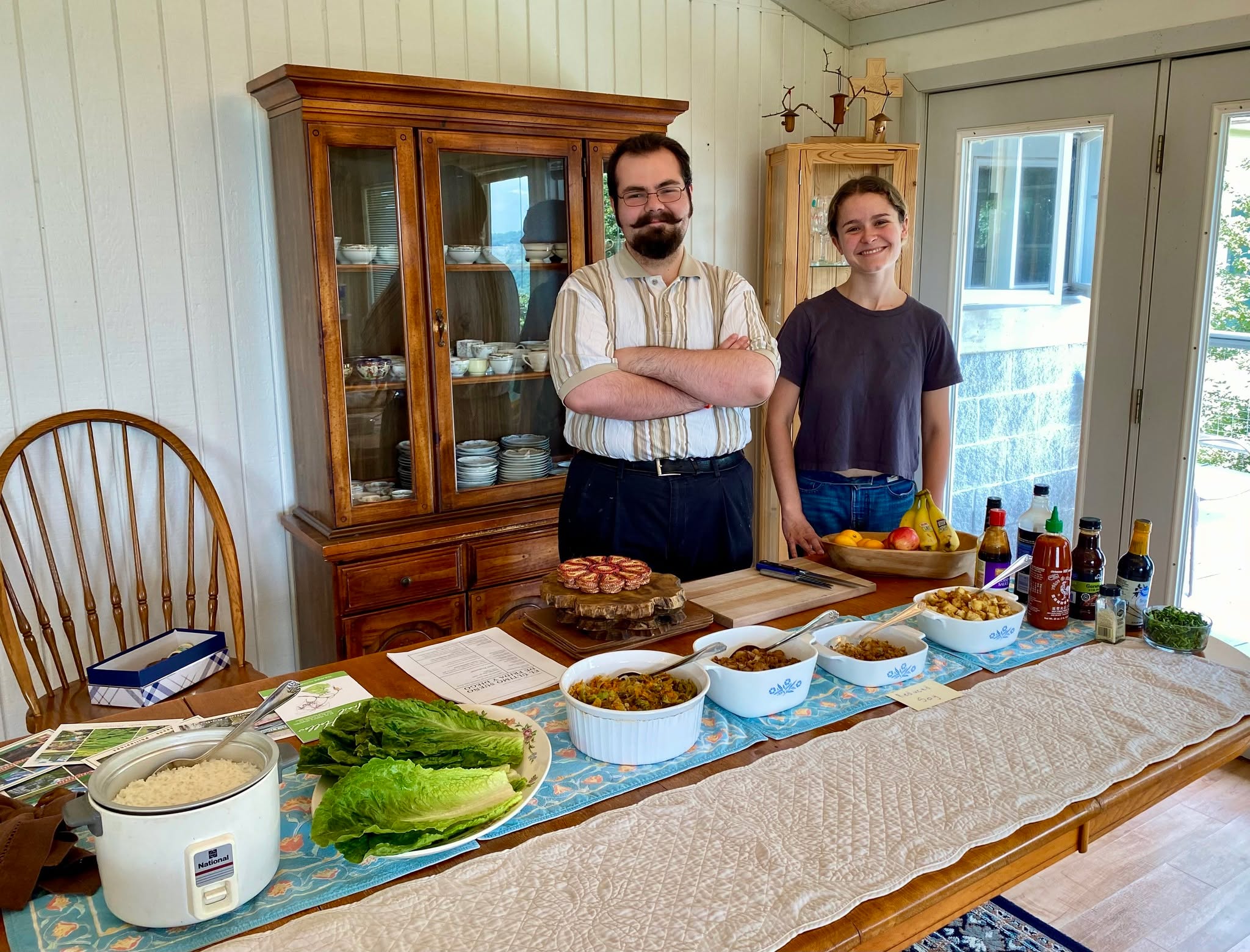 Our interns take turns cooking meals for the community on Saturdays and today John Uther and Eleaor did a great job making a delicious lunch!