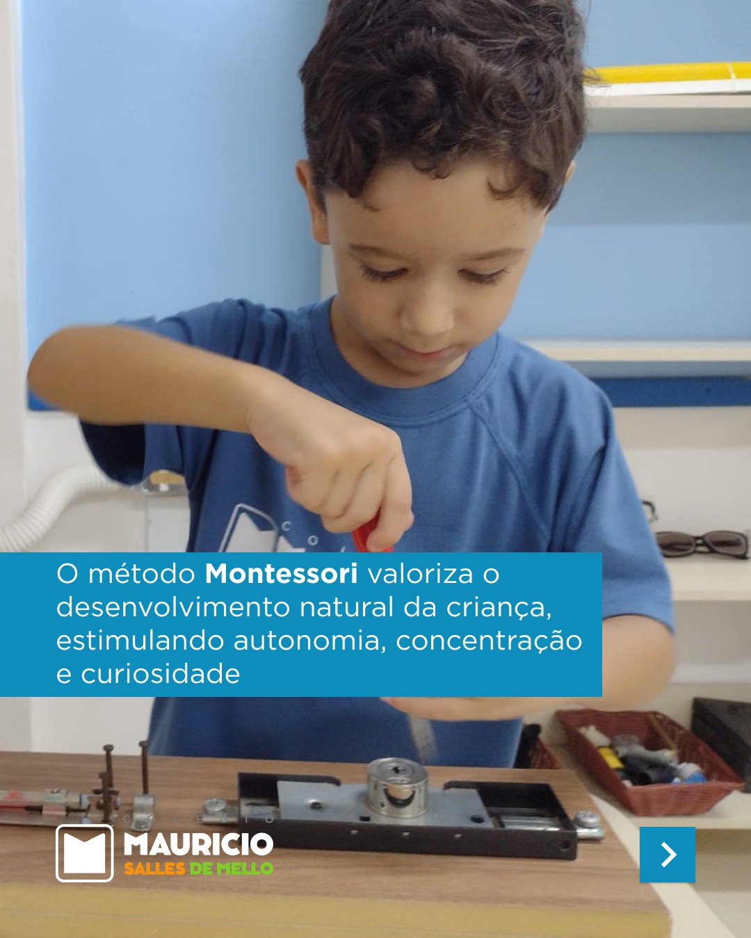 🧩 Aprender respeitando o tempo e a individualidade.
O método Montessori valoriza o desenvolvimento natural da criança, estimulando autonomia, concentração e curiosidade. Cada aluno aprende no seu ritmo, com atividades que fazem sentido e despertam o interesse.
Esse processo fortalece não só o aprendizado, mas também a confiança e a independência.
Porque cada criança aprende de um jeito único.
🌐 www.colegiomauriciosalles.com.br
📞 (61) 3340-5545
📱 (61) 98602-1051
📍 SHCGN 708, Bloco C – Brasília/DF
#colegiomauriciosalles #montessori #educacao #brasilia #asanorte #escola #educacaoinfantil #aprendizado #autonomia