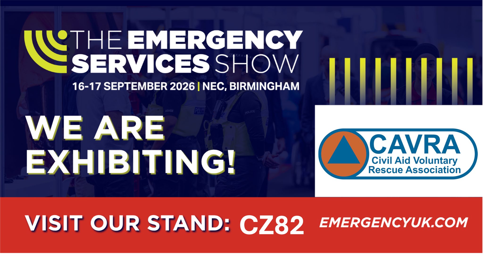 Join 16,000+ emergency services professionals at The Emergency Services Show, where innovation, technology, and learning collide to redefine public safety.
We will be exhibiting alongside other voluntary organisations at stand CZ82.
Head over to https://www.emergencyuk.com/ to register your FREE ticket.
#ESS2026