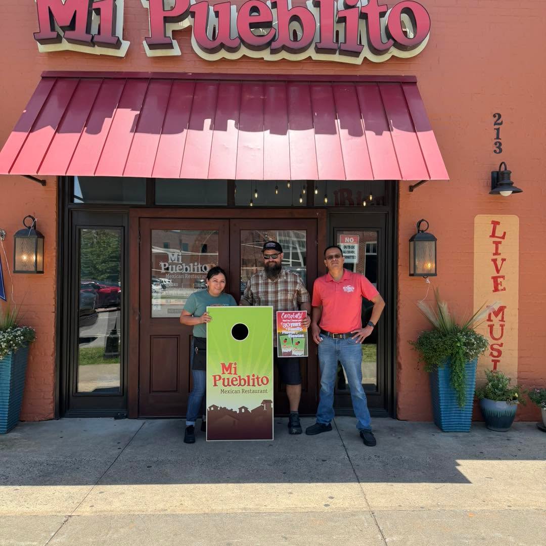 Congratulations to all of our corn hole board winners!! 👏🏼👏🏼
Christy and Steven Houser, from Shelby. Josh Bostic, from Rutherfordton. And Jessica Crawford, who had a friend step in while she’s out of town, from Forest City.
We want to say THANK YOU for sharing your Mi Pueblito memories with us during our 30th anniversary celebration!
We hope these custom cornhole boards bring plenty of fun, laughter, and new memories to your next gathering with family and friends!❤️
#30years