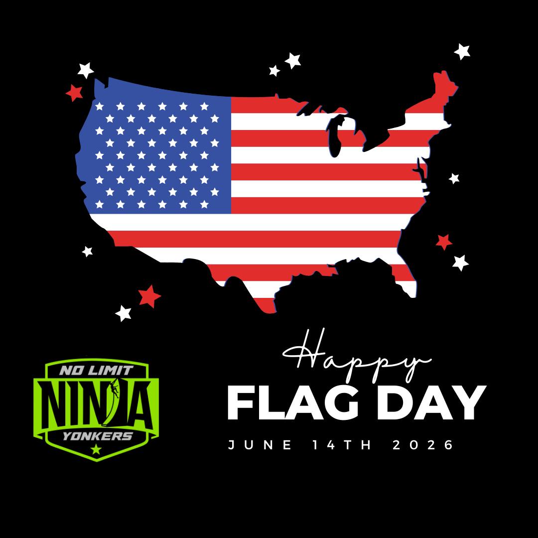 Happy Flag Day from No Limit Ninja Yonkers!
Here's to courage, perseverance and the spirit of never giving up.
Wishing everyone a great day with family and friends.
#FlagDay #NoLimitNinjaYonkers #YonkersNY #WestchesterNY #NinjaWarrior #ObstacleTraining #YouthSports #FamilyFun #WestchesterFamilies