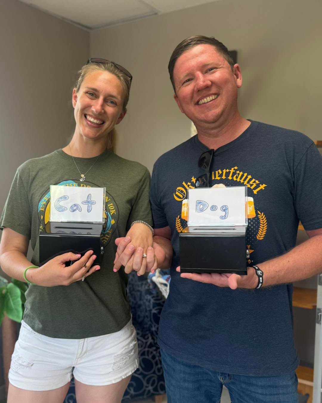 🐶 Or 🐱 Which box do you think collected the most money?
A wonderful couple who got married last weekend stopped by the Humane Society of Northwest Iowa with a donation that really touched our hearts.
At their wedding, they placed two donation boxes for guests. One was labeled Dogs and one was labeled Cats. Guests could choose which box to donate to, and together they raised an amazing $131 and change for the animals in our care.
We are so grateful for this thoughtful and generous gift. It was such a selfless way to celebrate their special day, and we are honored they chose to support homeless animals through their wedding celebration.
Please join us in congratulating the newlyweds, Mr. & Mrs. Lee from Texas, and thanking them for their generosity and kindness toward animals in need.
Which box do you think had the most money in it? Leave your guess in the comments 👇🏻