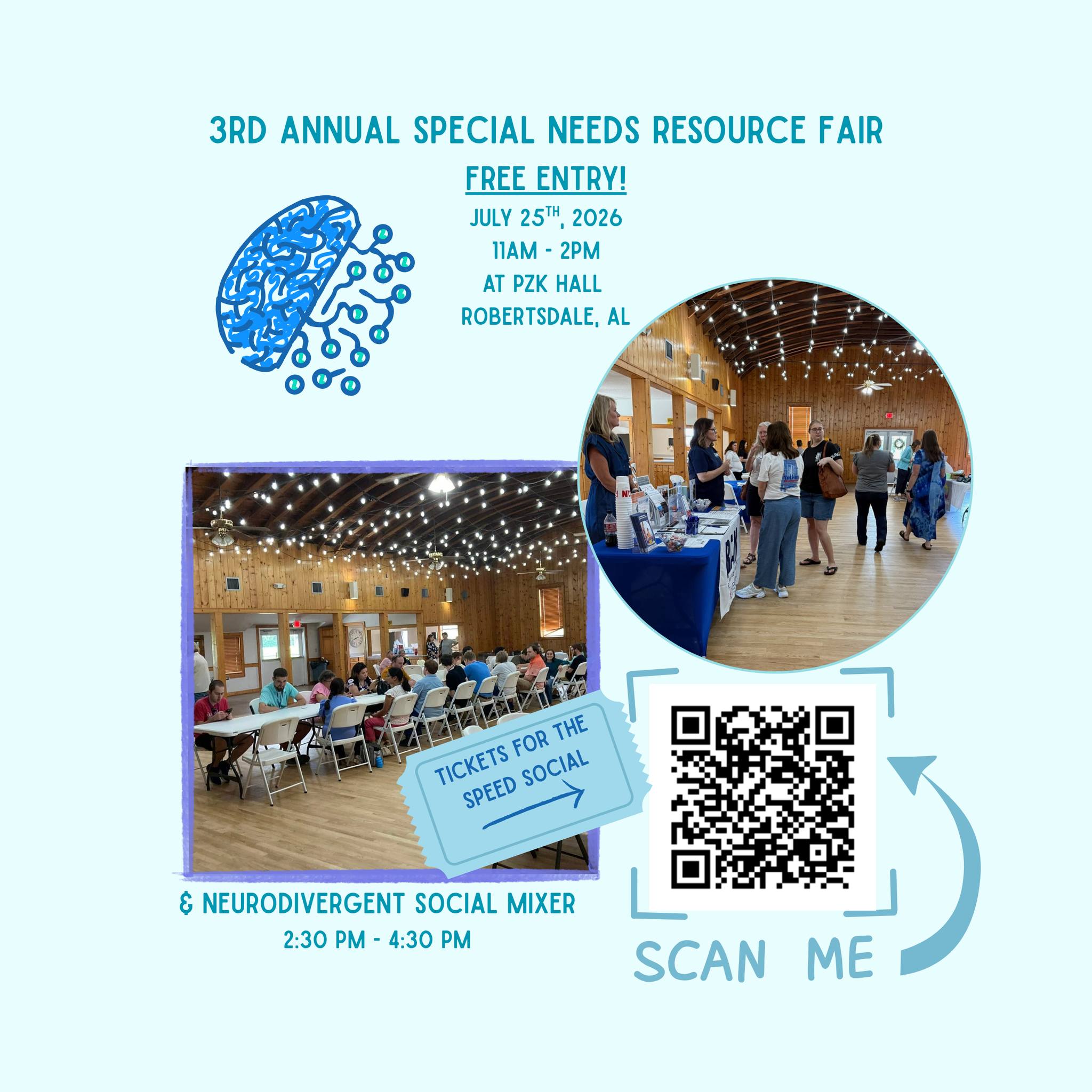 FREE Special Needs Resource Fair!
30+ vendors, a bakery, 6 neurodivergent artists, The Pieces Collective, AND a Speed Social for adults — all in one day.
July 25 • PZK Hall • 11–2
Come connect, shop, and find your people 💙🧩