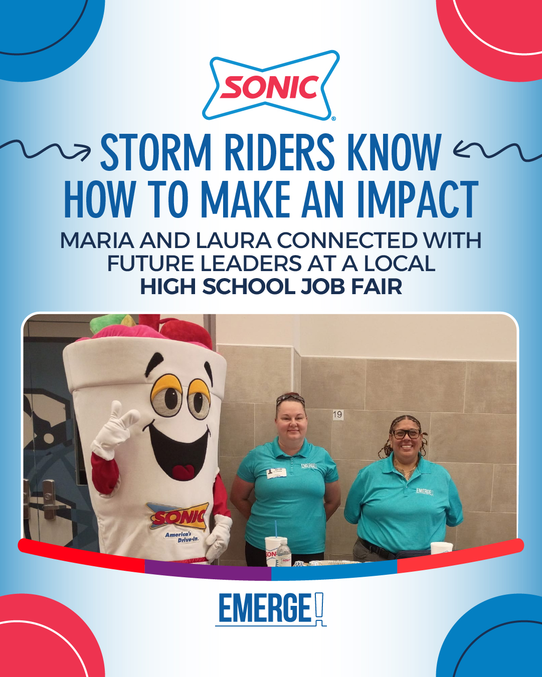 The strongest recruiting happens through connection, not just conversation.
RGM Maria in Clute and Laura in Lake Jackson recently teamed up for a local high school job fair where students and staff quickly took notice: “Sonic had the best table.”
That kind of feedback reflects something deeper than presentation alone.
It reflects energy.
Engagement.
And leaders who know how to connect with people in meaningful ways.
Maria and Laura represented the kind of culture young people want to be part of: fast-paced, growth-oriented, people-focused, and full of opportunity.
That’s storm rider leadership in action!
www.emergeinc.net/team
#StormRiderLeadership #Sonic #SonicDriveIn #Leadership #Hiring #TeamCulture #CareerGrowth #PeopleFirst #FutureLeaders #JobFair #Community #RestaurantLife #LeadershipGoals #NextGeneration #EmergeInc