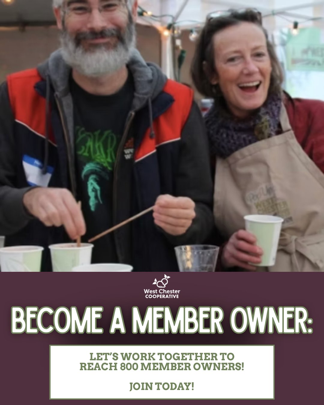 🚨 We're getting closer to our next big milestone: 800 member-owners! 🚨
Every new Member-Owner brings us one step closer to making the West Chester Food Co-op a reality.
By joining today, you're helping create a community-owned grocery store that supports local farmers, strengthens our local economy, and brings fresh food closer to home.
Help us cross the finish line and reach 800 members!
Become a Member-Owner today by heading to the link in our bio!