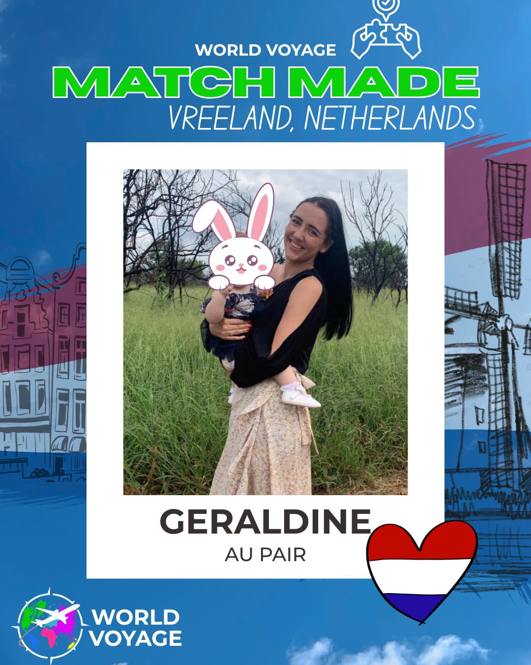 Another Netherlands match! 🇳🇱✨✈️
Congratulations to Geraldine on matching with a host family in the beautiful village of Vreeland. 🥳
Vreeland is one of the Netherlands’ most charming historic villages, with roots dating back over 700 years and postcard-worthy canals around every corner. 🇳🇱🌷
We hope you enjoy your voyage, Geraldine! May it bring you so many good memories and lots of growth! 💕✨
#WorldVoyage #AuPairNetherlands #Matched #CulturalExchange #TravelTheWorld