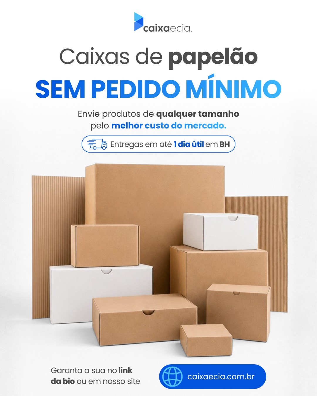 Cansado de pedir grandes quantidade de caixas que o seu estoque não comporta? Na Caixa & Cia trabalhamos diferente, não leva quantas caixas quiser: 1, 2, 100, 500 você decide! Acesse o link da bio e garanta a sua.