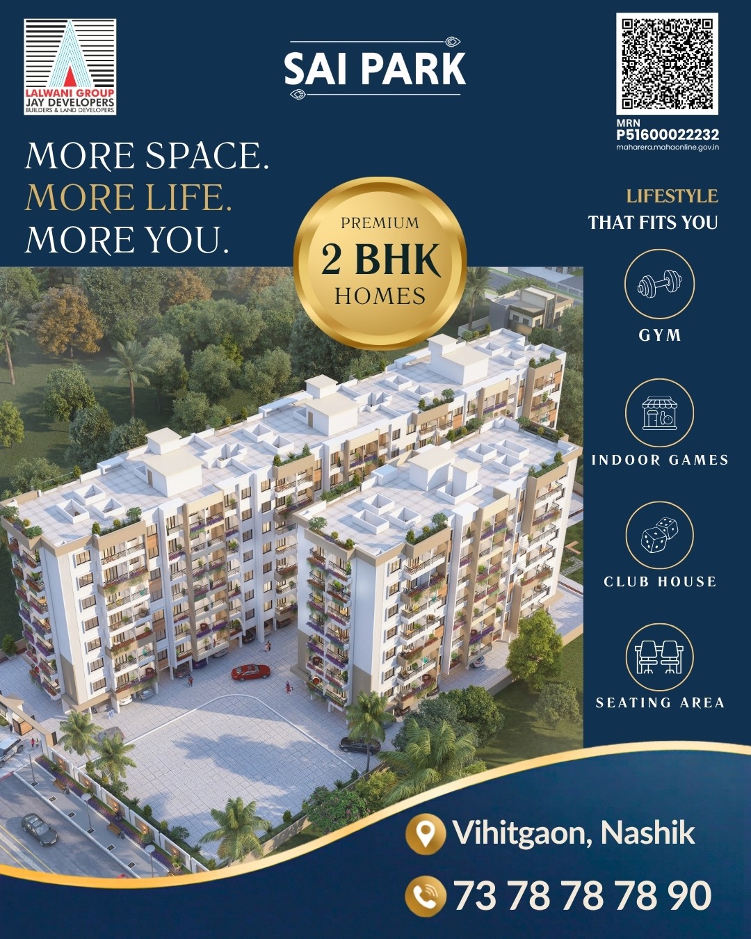🏡 Looking for a home that gives
you more than just four walls?
✨ More Space. More Comfort. More Life.
Welcome to Sai Park – Premium 2 BHK Homes crafted
for modern living with lifestyle amenities you'll love.
📍 Vihitgaon, Nashik
📞 Call now to book your site visit and take the first
step toward your dream home!
#SaiPark #NashikHomes #2BHK #DreamHome
#JayDevelopers #HomeGoals