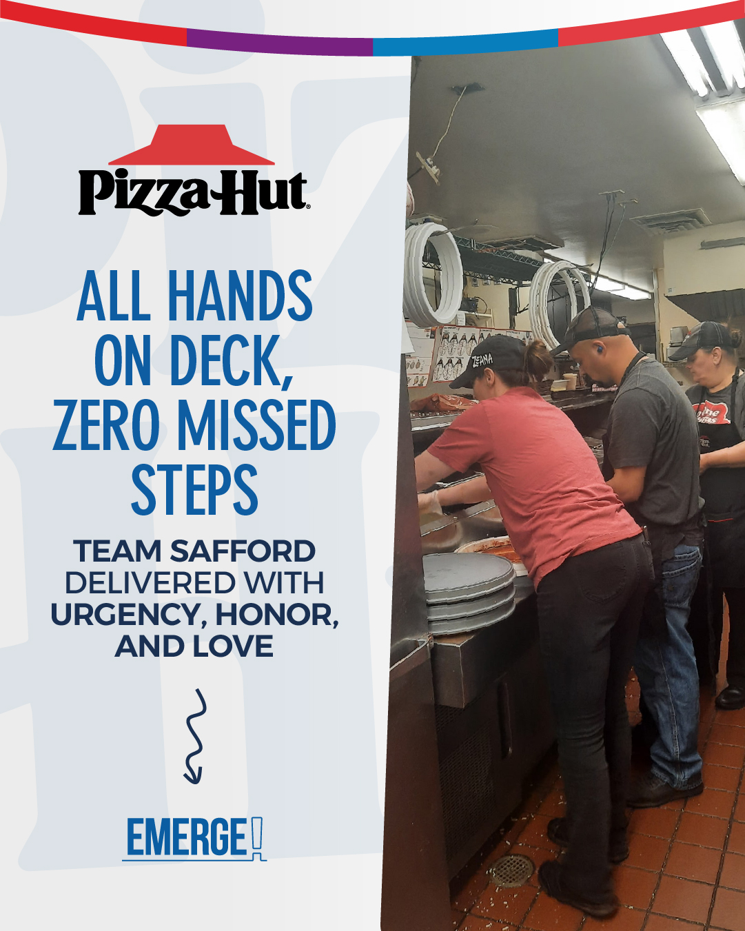 Busy mornings test more than operations. They test communication, teamwork, urgency, honor. love and leadership.
Team Safford recently took on a major morning order and delivered with the kind of coordination and positivity that strong cultures are built on.
The team came in early, stayed focused, supported each other throughout the process, and executed at a high level under pressure.
And the result spoke for itself:
another order secured for next month.
That’s what happens when people take pride in their work, stay committed to the team around them, and continue raising the standard together.
That’s storm rider execution!
www.emergeinc.net/join-us
#StormRiderExecution #Sonic #SonicDriveIn #Teamwork #Leadership #RestaurantLife #WorkCulture #MorningRush #TeamGoals #PeopleFirst #StrongTeams #CareerGrowth #Hospitality #EmergeInc #BehindTheScenes
