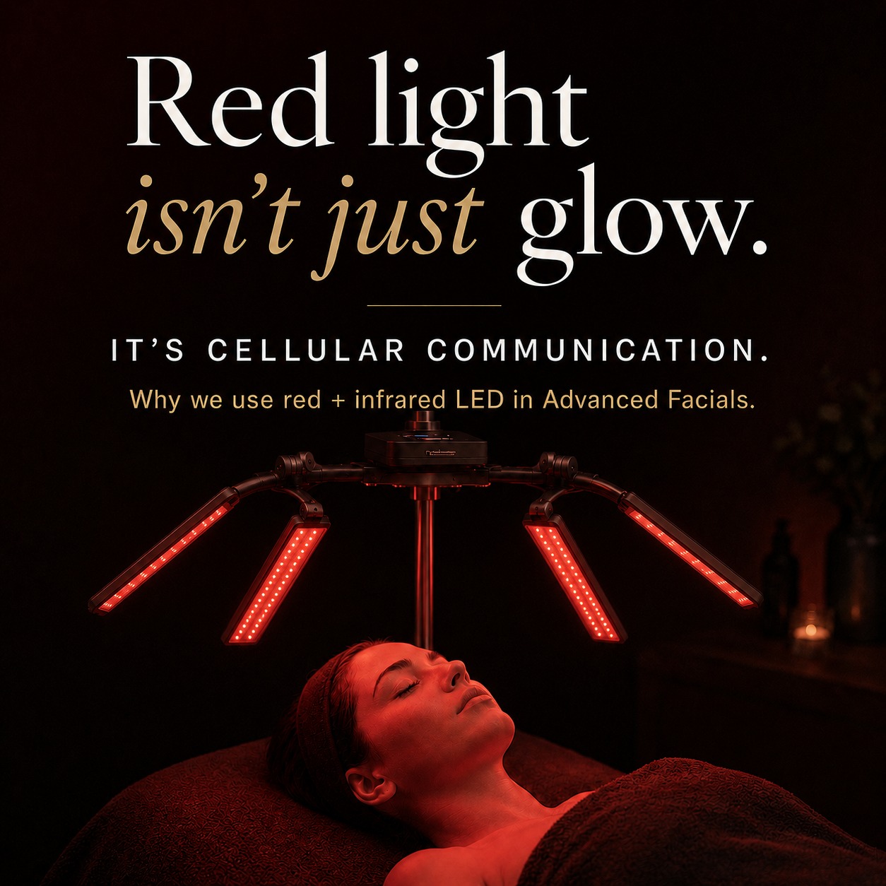 ✨ Let’s talk about red light — beyond the glow.
Light is not one-size-fits-all.
Different wavelengths of light interact with the skin in different ways. For example, UVB light can trigger vitamin D production in the skin — but UV exposure can also contribute to DNA damage, pigmentation, and premature aging.
Red light and near-infrared light are different.
These longer wavelengths are used for a process called **photobiomodulation**, which means light is being used to influence cellular activity.
In simple terms?
Your skin cells can respond to specific wavelengths of light.
Red and near-infrared light are absorbed by light-sensitive structures inside the cells, especially within the mitochondria — the part of the cell responsible for energy production.
That cellular response may help support:
✨ ATP production, which fuels cellular repair
✨ Nitric oxide signaling, which can support circulation and cellular communication
✨ Balanced inflammation response
✨ Collagen-supportive pathways
✨ Skin recovery after advanced treatments
✨ Healthier-looking tone, texture, and resilience over time
Red light generally works more superficially in the skin, making it useful for visible redness, tone, and texture support.
Near-infrared light penetrates more deeply, which is why we love pairing it with treatments focused on collagen remodeling, repair, and recovery.
This is why red + near-infrared LED is included in some of our most Advanced Facials, including our **Collagen Induction Facial** and **HydraFacial Platinum Deluxe**.
After exfoliation, hydration, microneedling, or other skin-stimulating treatments, LED therapy helps create a calmer, more supportive environment for the skin to do what it already knows how to do:
repair, rebuild, and function better.
It’s not magic, it's science.
It’s not just a pretty spa light.
It’s targeted cellular communication — using the right spectrum, at the right time, for the right reason.
#AdvancedAestheticsGroup
#RedLightTherapy
#LEDLightTherapy
#InfraredLightTherapy
#Photobiomodulation
#SkinScience
#CellularHealth
#CollagenSupport
#SkinRejuvenation
#MedicalAesthetics
#CincinnatiMedSpa