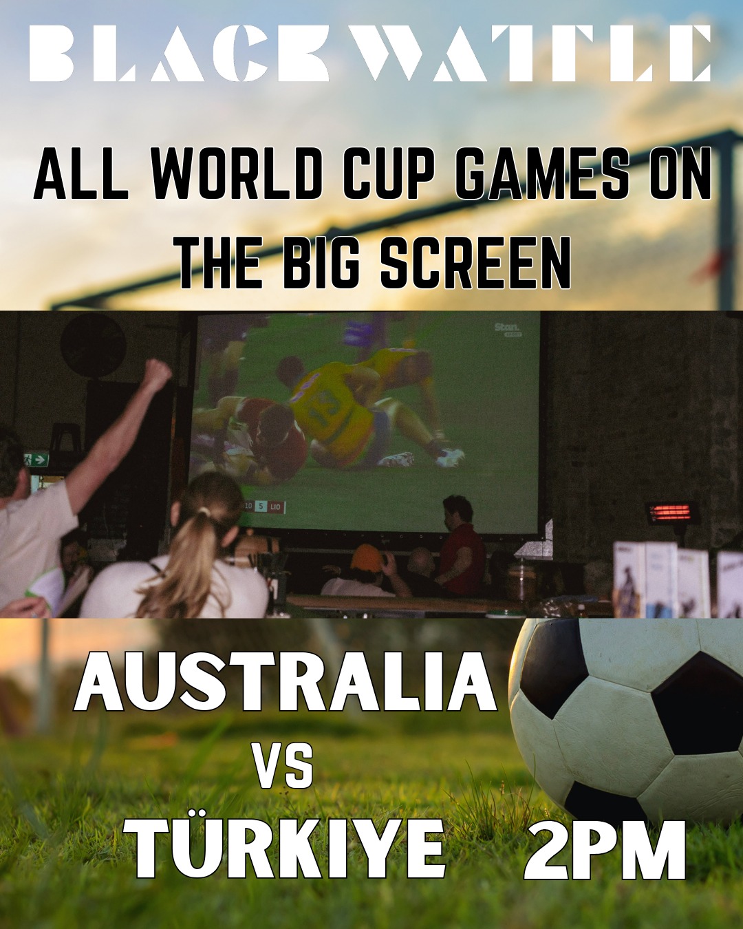 The World Cup fever is officially here!
Come cheer on the Aussies as they take on Türkiye today at 2PM. We'll be showing all the action LIVE and LOUD on the big screen at Black Wattle! Grab a fresh pint of local brew, gather your mates, and soak up the unbeatable game-day atmosphere.
Who are you tipping to take the win? 👇
Tag your game-day crew in the comments and get down here early to secure the best seats in the house! 🍻
#brewery #sydneybrewery #beer #alexandria #breweryalexandria #breweryaustralia #independentbrewer #localbrewery #pub #alexandriapub #sydney #sydnepub #sydneybeer #beer #localbeer #livemusicsydney #livemusic #worldcup #socceroos #sydneysportsbar #football