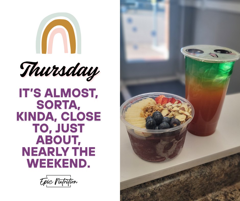 ☀️🌴 THURSDAY IS BASICALLY FRIDAY… RIGHT?! 🌴☀️
We’re one step closer to the weekend and officially in FULL SUMMER mode 😎🍉
Need a little boost to get you there? We’ve got you covered 👇
🥤 Grab your favorite loaded Tea for that afternoon pick-me-up ⚡
🍓 Treat yourself to an Acai Bowl packed with fresh, fruity goodness 🍌🫐
🥤 Or cool off with a delicious Shake that tastes like summer in a cup ☀️
Whether you're headed to the ball field ⚾, the lake 🚤, the office 💻, or just trying to survive the kids being home all day 😂 an EPIC stop is always a good idea!
Because let's be honest…
✨ Thursday is just Friday's warm-up. ✨
Come sip, snack, and start your weekend vibes early! 💚☀️🥤🍓
