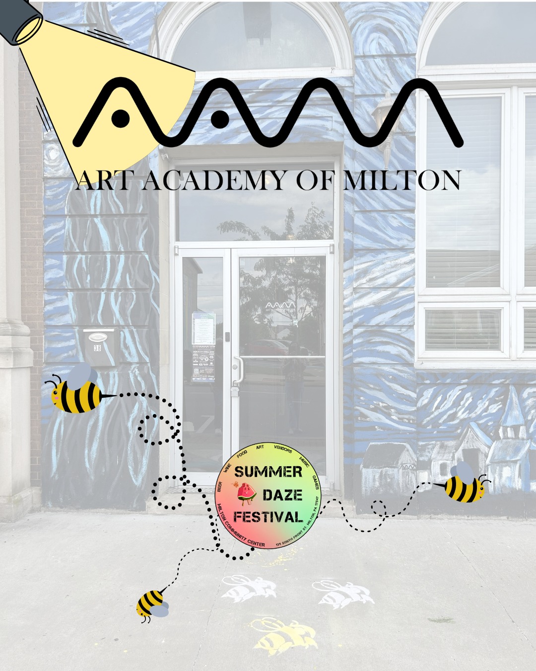 🌟Business Spotlight: Art Academy of Milton
The Art Academy of Milton located at 38 South Front Street invites festival‑goers to step inside an immersive Open Studio experience and celebrate the official unveiling of The Arts Underground, a newly revitalized exhibition space designed to spotlight regional talent.
This inaugural installation features work by Harrisburg‑based artist Surina Slack, known for her dynamic use of color and contemporary storytelling. Visitors can meet resident artists, explore active studios, and enjoy a first look at this exciting new chapter in Milton’s creative district.
🎨 Featured Artists of the Art Academy of Milton
- Lauren Burkhart, watercolor artist & instructor
- Barbara Anna Andreassen, pen & ink artist
- Major Hughes, portrait artist
- Michael Rash, writer
- Steve Gibson, video, photography, & multimedia artist
Pictured: Surina Slack, The Final Ascent, Acrylic on canvas, 36 × 48 inches
Come explore and connect with the creative energy shaping downtown Milton.