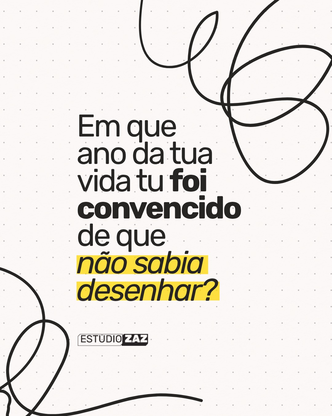 Quando somos crianças, a gente simplesmente pega um lápis e cria. Não existe julgamento, apenas a alegria de sujar a folha.
Mas, em algum momento da vida adulta, o perfeccionismo nos convence de que a arte é um clube exclusivo apenas para quem "nasceu com dom".
Mentira. A arte é para quem tem a coragem de voltar a ser aprendiz. O Estúdio ZAZ é o seu lugar seguro para resgatar essa liberdade que ficou esquecida.
Comenta aqui embaixo: você lembra quando parou de desenhar?
Somos um ateliê educativo, localizados na cidade de Pelotas/RS. Oferecemos aulas de cerâmica, pintura, desenho e aquarela. #arte #artista #atelie #pelotas #desenho