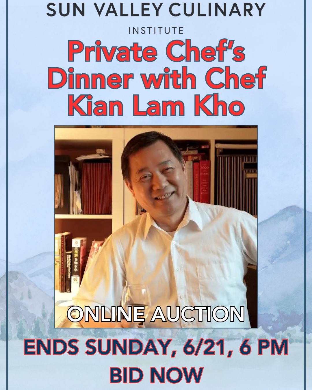 Experience an unforgettable evening of Chinese cuisine and hospitality with acclaimed chef, author, and educator Kian Lam Kho.
Gather eight guests for a private in-home multi-course dinner inspired by the rich culinary traditions of China. Chef Kian will prepare an elegant menu showcasing authentic techniques, regional flavors, and beautifully crafted dishes that celebrate the depth and diversity of Chinese cooking.
Known for his thoughtful storytelling and expertise in Chinese culinary traditions, Chef Kian brings both warmth and insight to the table, creating an intimate dining experience that is as educational as it is delicious.
This exclusive experience includes:
• A private multi-course Chinese dinner for up to 8 guests
• In-home culinary experience filled with stories, tradition, and exceptional hospitality
A rare opportunity to host an extraordinary evening of food, culture, and connection in the comfort of your own home.
Click on the Welcome Party Online Auction link in our bio to bid now!