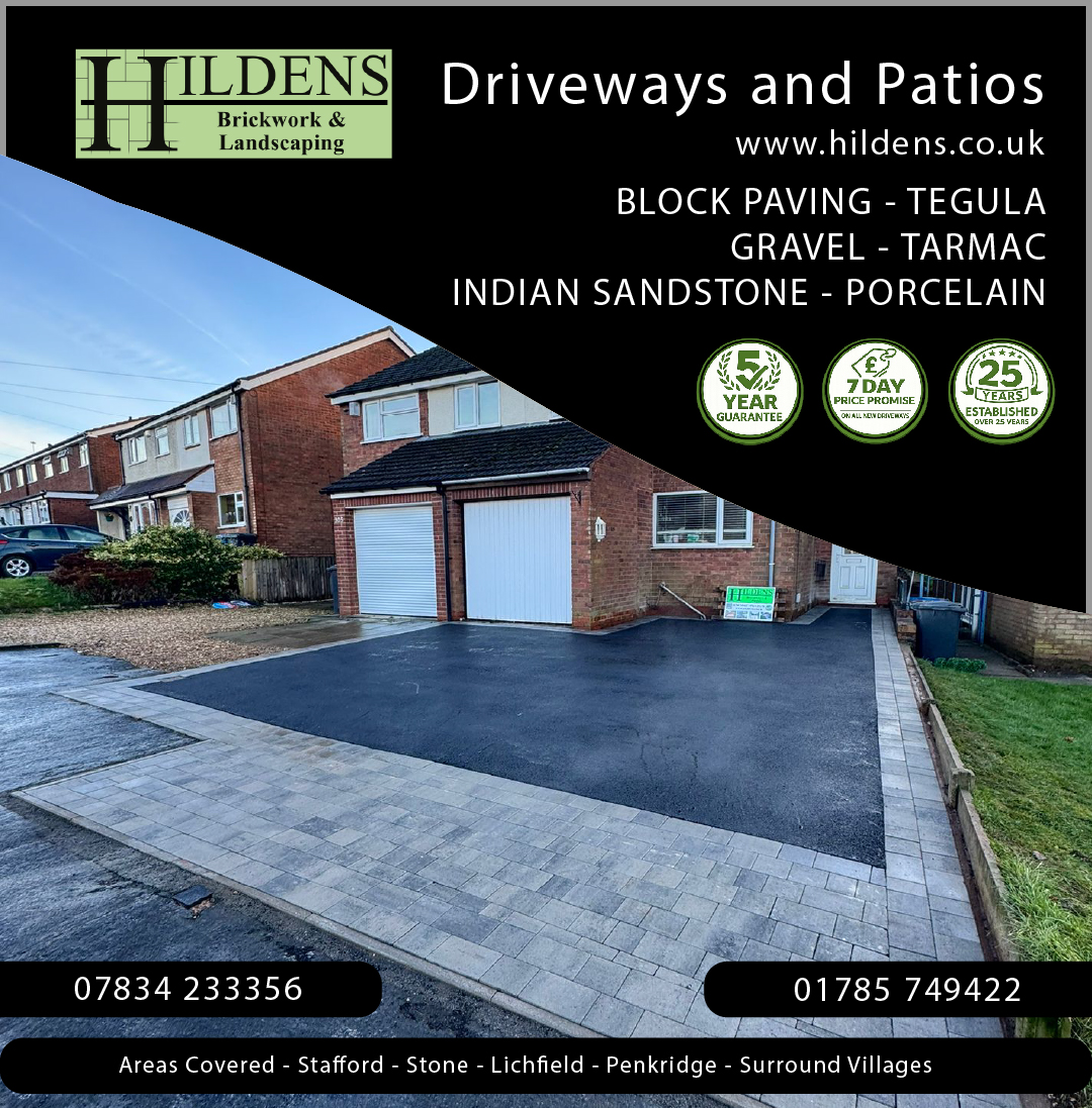 ☀️ SUMMER IS THE PERFECT TIME FOR A NEW DRIVEWAY ☀️
🏡 Transform your home and boost your kerb appeal this summer!
With longer days and better weather, there's no better time to invest in a beautiful new driveway that will look great and add value to your property.
✔ Block Paving
✔ Tegula Driveways
✔ Tarmac Driveways
✔ Gravel Driveways
✔ Patios & Landscaping
✔ Full Ground Preparation Included
Whether you're looking to replace an old, tired driveway or create additional parking space, our experienced team can help bring your vision to life.
📅 Installation slots are filling fast for summer – don't leave it too late!
📞 01785 749422
📱 07834 233356
🌐 www.hildens.co.uk
📍 Stafford • Stone • Lichfield • Penkridge • Surrounding Areas
#NewDriveway #SummerHomeImprovements #DrivewayTransformation #BlockPaving #TegulaDriveways #TarmacDriveways #KerbAppeal #HomeImprovement #Landscaping #Stafford #Lichfield #Hildens