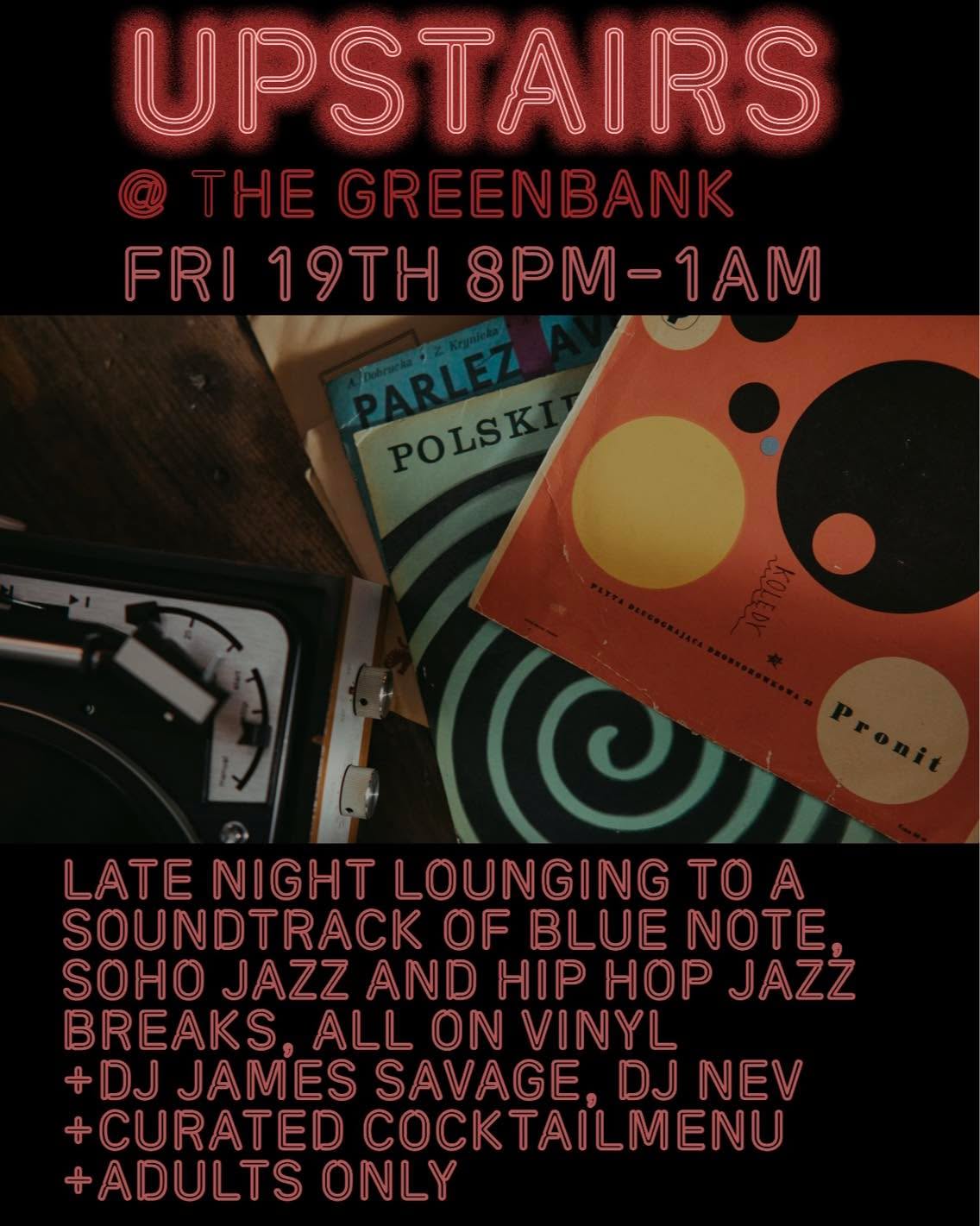 Pop along to our free upstairs event on the 19th!
.
.
.
#freeentry #vinyljazz #bristolpub #bristolevents #bristoldrinksscene