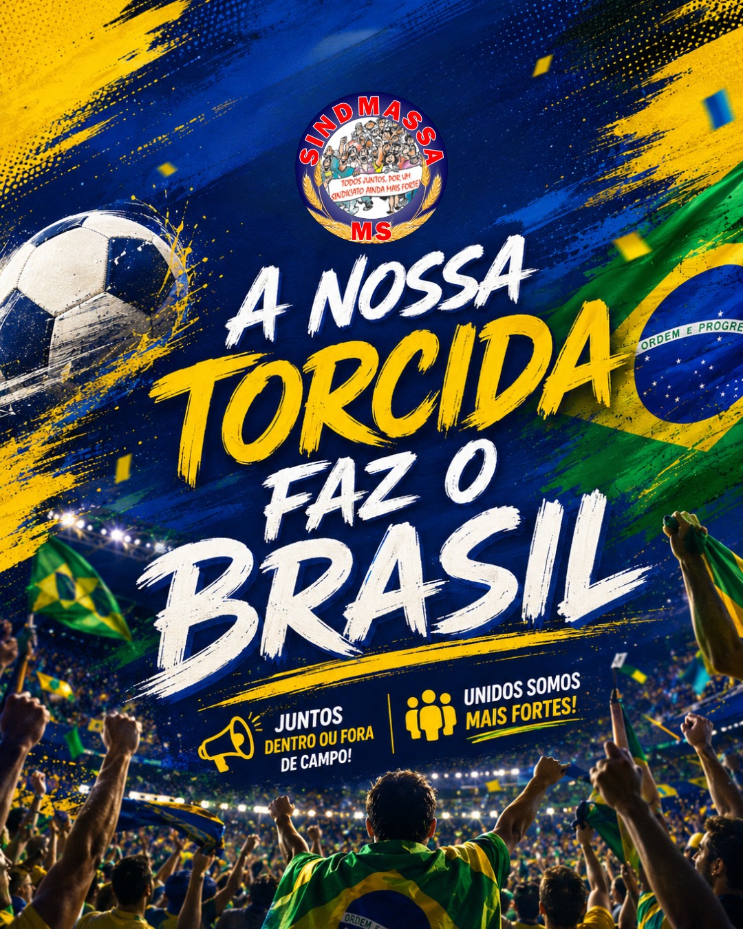 🇧🇷⚽ A nossa torcida vai muito além das arquibancadas!
Quando nos unimos por um objetivo, mostramos a força da coletividade, da garra e da determinação do povo brasileiro. Que cada jogo seja motivo para celebrar a união, o respeito e o espírito de equipe.
💚💛 Juntos dentro e fora de campo.
💙 Unidos somos mais fortes! SINDMASSA E O BRASIL! 💚💛
#SindmassaMS #NossaTorcida #Brasil #RumoAoHexa #União #ForçaDoTrabalhador #TorcidaBrasileira #Futebol #JuntosSomosMaisFortes