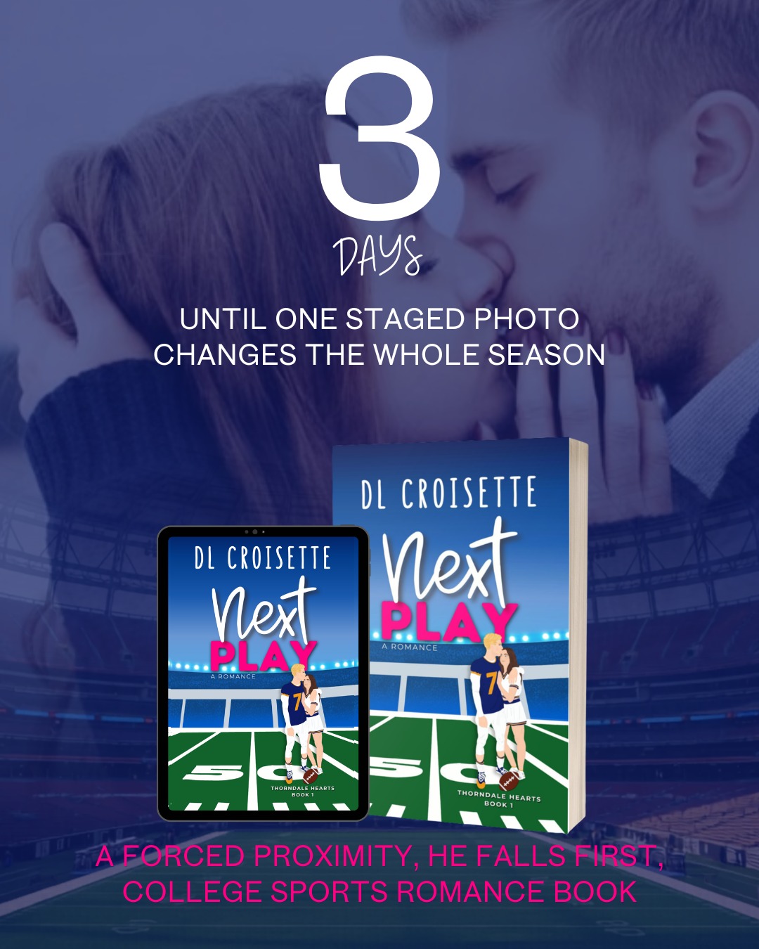 3 DAYS UNTIL SKYLAR AND CHARLIE TAKE THE FIELD šøš
One staged photo.
Thatās all it was supposed to be.
But when the university sees Charlie and Skylar together, suddenly theyāre the new faces of Thorndale athletics, pushed into promo events, donor dinners, camera flashes, and way too much time pretending their chemistry is only for show.
Spoiler: it is not only for show.
NEXT PLAY is almost on the field.
Forced proximity ⢠He falls first ⢠College sports romance
What would hook you fastest: staged photos, fake chemistry, campus spotlight, or a quarterback who cannot stop looking at her?
#sportsromancebooks #footballromancebooks #romancebooks