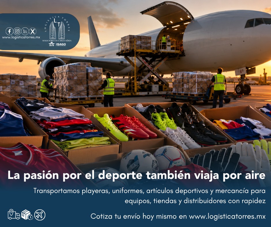 ⚽🏀👕✈️ La pasión por el deporte también viaja por aire.
En Logística Torres transportamos playeras, uniformes, artículos deportivos y mercancía para equipos, tiendas y distribuidores con rapidez y seguridad.
✅ Envíos a todo México
✅ Manejo seguro de mercancía
✅ Atención personalizada
✅ Soluciones para envíos urgentes y programados
Porque sabemos que cada entrega representa una temporada, un partido o una oportunidad de negocio. 🏆
Desde uniformes hasta equipamiento deportivo, llevamos tu mercancía a donde la necesitas. 📦✈️
📩 Cotiza con nosotros y mantén tu operación siempre en movimiento.
.
.
.
.
#ArtículosDeportivos #Uniformes #Playeras #CargaAérea #LogísticaTorres #Envíos #Deportes #tucargasegura #tucargasegurayatiempo #logistica #volariscargo #logisticaytransporte #SomosLogisticaTorres #enviosnacionales