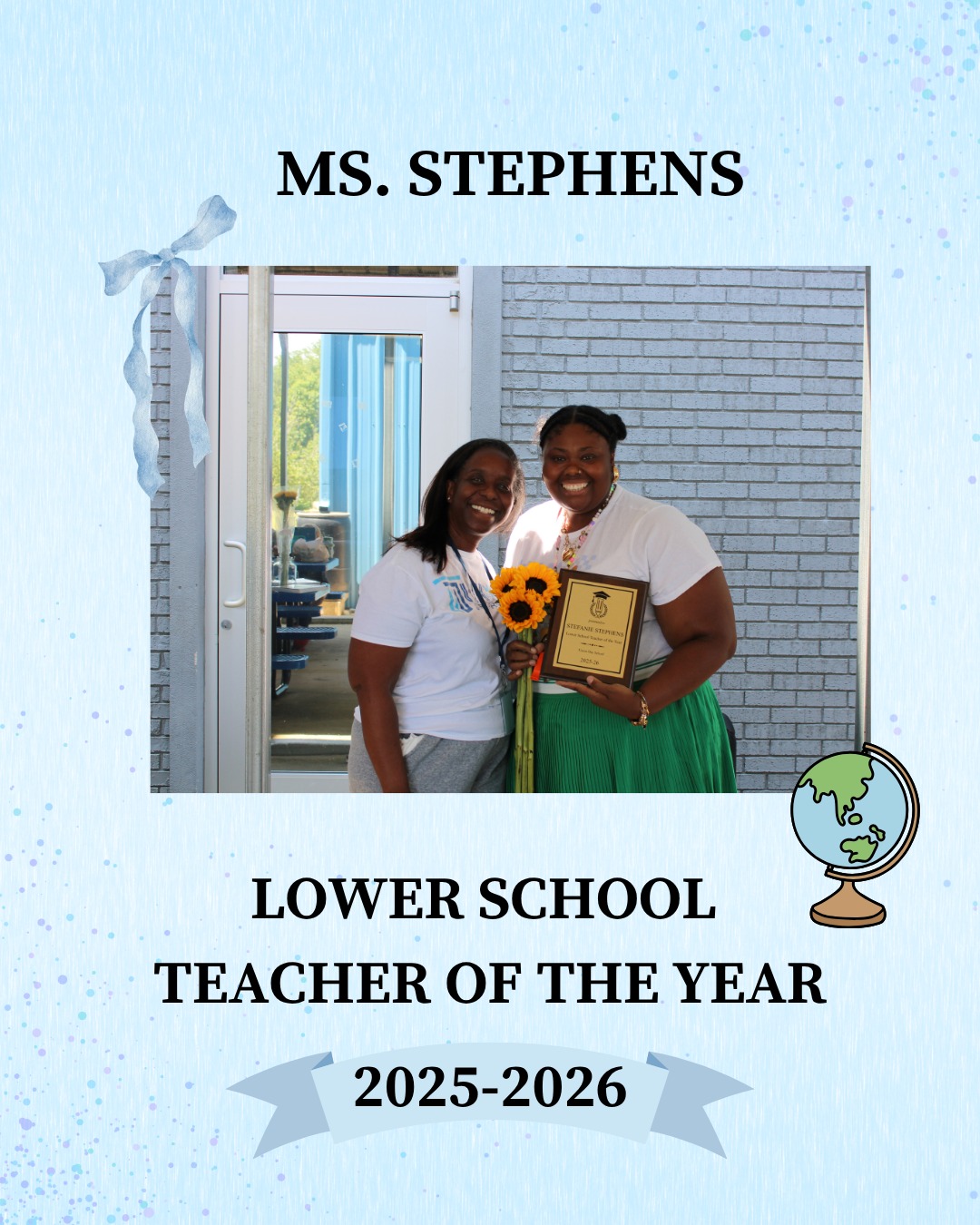 Congratulations to Ms. Stephens, our Lower School Teacher of the Year!
Her dedication, warmth, and passion for teaching inspire our youngest Gryphons every single day. Thank you for all that you do—our UDS family is lucky to have you!