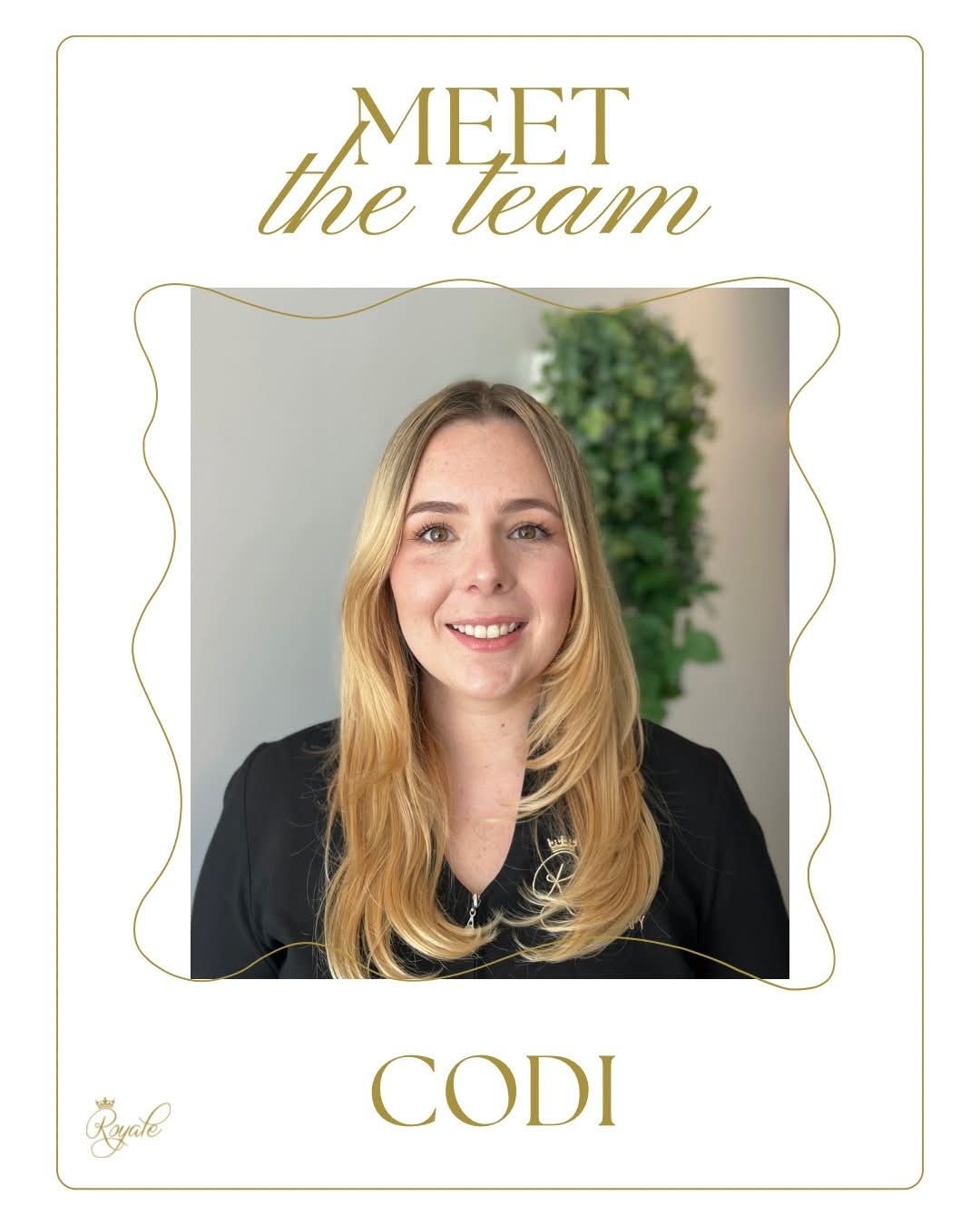 💛 Meet the team💛
Codi has only recently returned to Royale after taking a year or so off to raise her gorgeous little son and boy is it wonderful to see her beautiful face back in the clinic! And we know her loyal clients are just as happy to have her back!
A self-confessed brow nerd, Codi’s brows and lashes have to be seen to be believed (if you know, you know). With patience, precision and raw talent, Codi will master your brows into a timeless work of art! Spoiling her clients is seriously what makes Codi tick and she gets a genuine buzz out of her clients leaving happy and pampered! (Her dreamy facials are just to die for!)
Codi is in the clinic select Mondays and Saturdays, so book in quick, as her column fills up fast! 💛