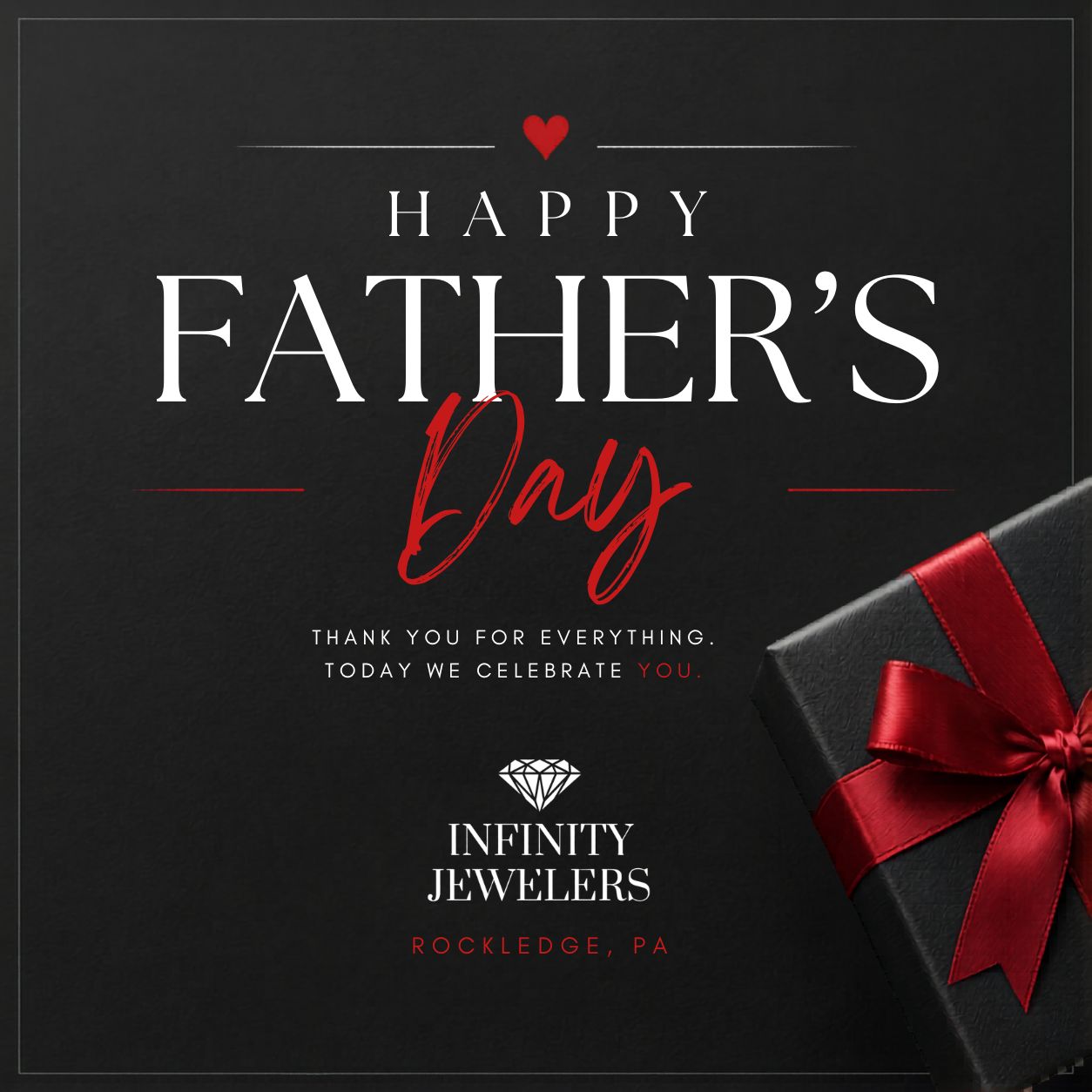 Happy Father's Day to all the dads, grandfathers, stepdads, and father figures who make a difference every day. ❤️
Today, we're especially grateful for the dads on our own team—Kevin, Mark, and Lasin. Thank you for all you do for your families, our customers, and the Infinity Jewelers family.