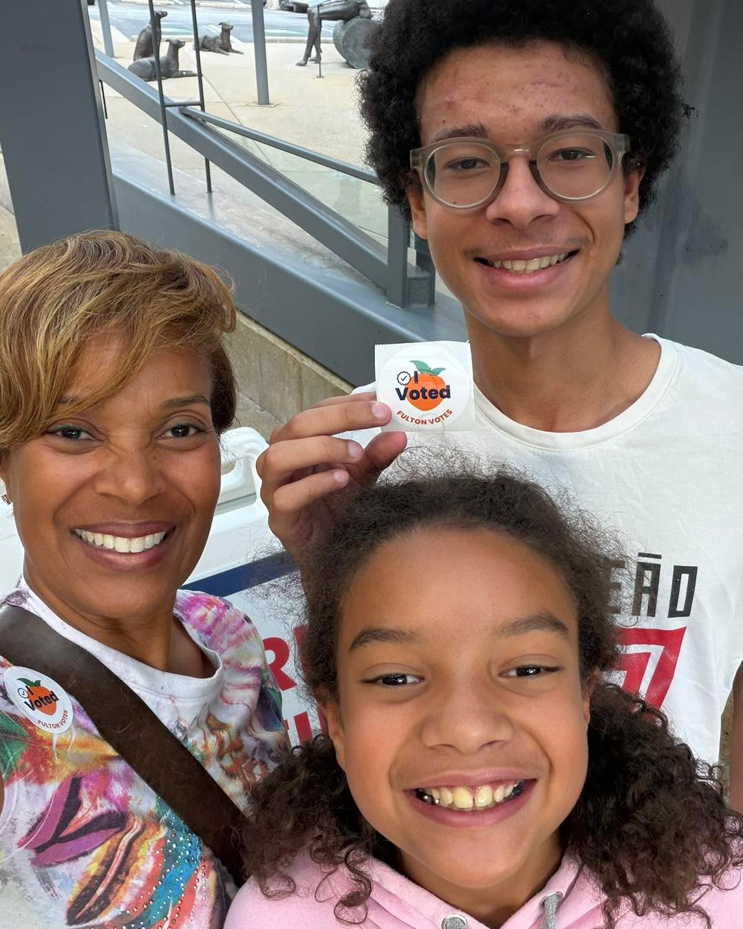 Hey Georgia! Hey Fulton County! It’s Election Day and it’s your last chance to vote in these runoff elections. I got my peach sticker! 🍑 Go get yours. And while you’re at it, let’s keep our democracy strong by making our voices heard.