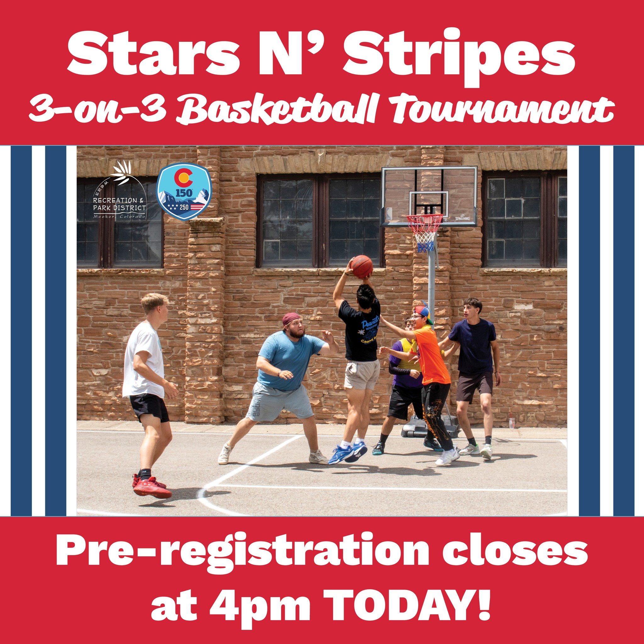 Don't miss your shot! 🏀 Pre-registration for tomorrow's basketball tourney closes at 4:00pm today! Sign up now: erbmrec.com/3on3