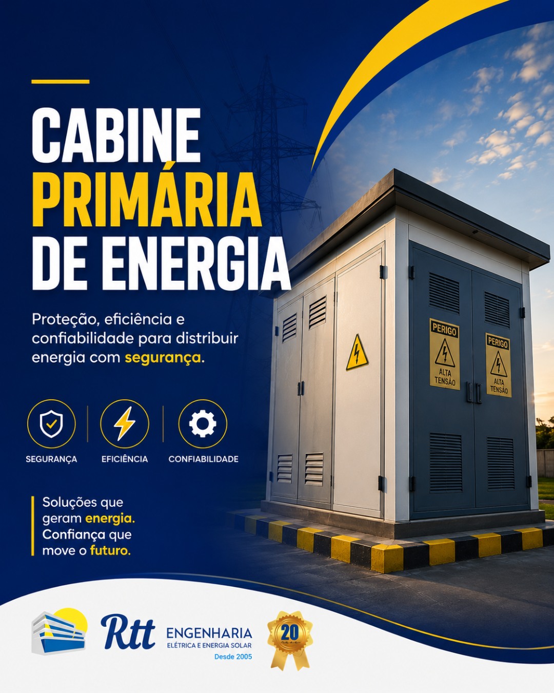 ⚡ CABINE PRIMÁRIA DE ENERGIA: SEGURANÇA E CONFIABILIDADE PARA O SEU NEGÓCIO ⚡
Uma Cabine Primária bem projetada e instalada é essencial para empresas, indústrias e condomínios que precisam de uma distribuição de energia segura, eficiente e confiável.
Na RTT Engenharia, desenvolvemos soluções completas em Cabines Primárias, garantindo proteção dos equipamentos, redução de riscos elétricos e maior continuidade no fornecimento de energia para sua operação.
✅ Segurança operacional
✅ Eficiência energética
✅ Confiabilidade no sistema elétrico
✅ Projetos e adequações conforme normas técnicas
✅ Instalação e manutenção especializada
Há 20 anos levando excelência em Engenharia Elétrica para toda a Baixada Santista e litoral de São Paulo.
💡 Soluções que geram energia. Confiança que move o futuro.
📞 (13) 3329-3628
📲 WhatsApp: (13) 3358-2401
📧 comercial@rttengenharia.com.br
RTT Engenharia - Elétrica voltada à vida, desde 2005.
#RTTEngenharia #CabinePrimaria #EnergiaEletrica #EngenhariaEletrica #AltaTensao #InfraestruturaEletrica #DistribuicaoDeEnergia #SegurancaEletrica