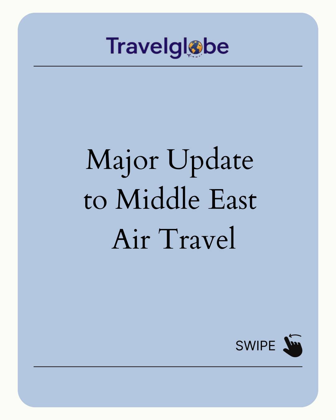 Australia has today downgraded its Middle East travel advice for key Gulf hubs, easing warnings from "Do Not Travel" to "Reconsider your need to travel."
This update covers Bahrain, Israel, Kuwait, Qatar, and the United Arab Emirates.
As always, monitor updates via @Smartraveller before booking, and again before departure.
Need assistance with your travel plans or to make a new booking?
Get in touch with your Travelglobe agent today—we're always here for you, providing access to the latest information and fares.
#travelglobe #personaltraveladvisors #travelnews