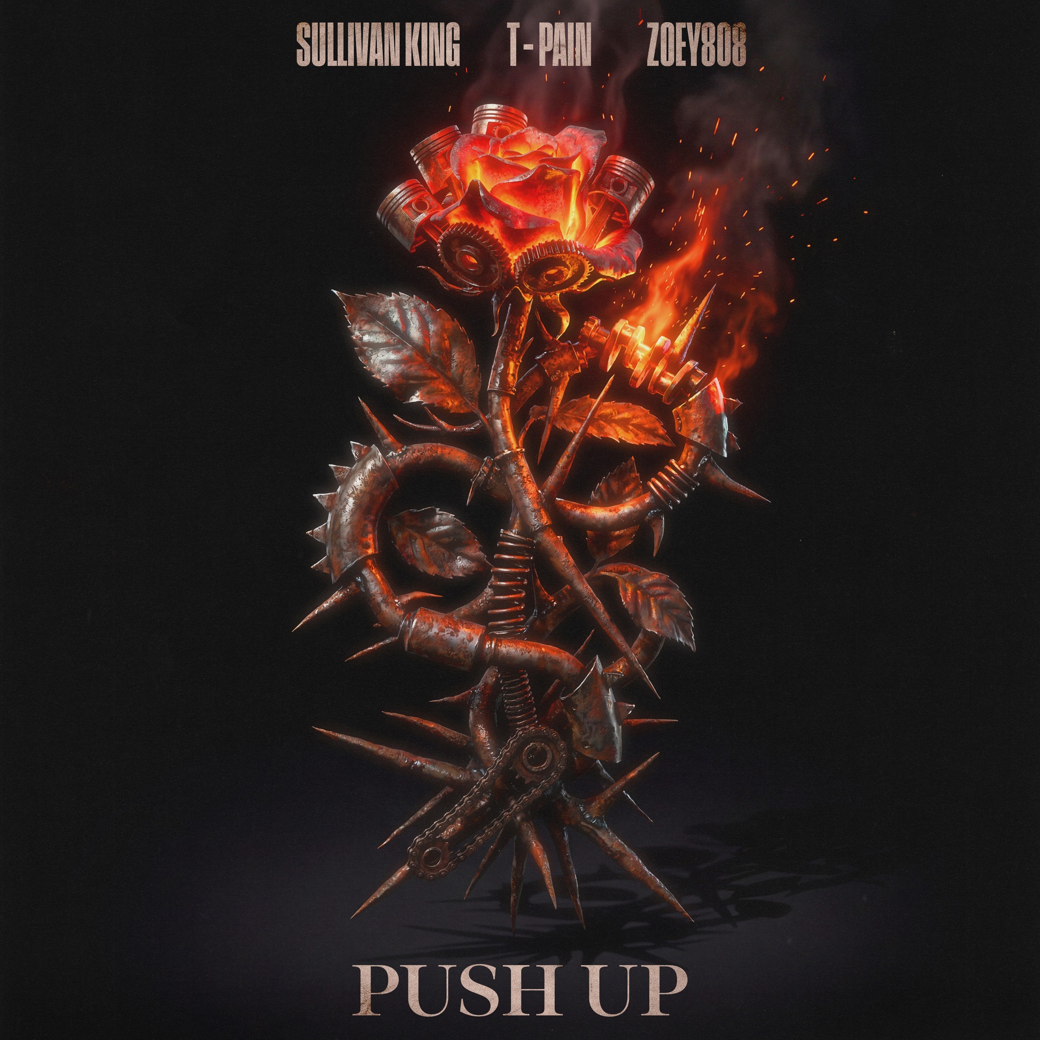 Sullivan King, Zoey808 & T-Pain - Push Up
@sullivanking teams up with @zzzoey808 and @tpain for Push Up, marking T-Pain’s first-ever official dubstep release. Heavy bass, rock-fuelled energy, and a crossover moment built to shake festival speakers.
On promo / out now via @helixrecs