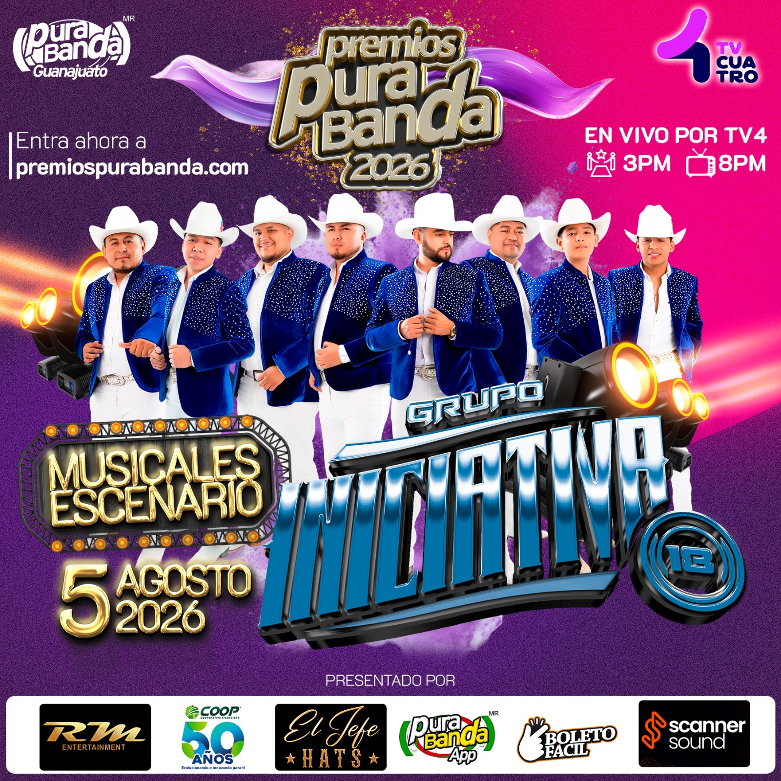 🎺🔥 ¡GRUPO INICIATIVA 18 LLEGA AL ESCENARIO DE PREMIOS PURA BANDA! 🔥🎺
La fiesta del talento guanajuatense se esta cocinando 🔥El escenario vibrará con la fuerza, autenticidad y su talento ¡Nos vemos este 5 de agosto en esta gala! ✨🎤
#PremiosPuraBanda2026 #Iniciativa18 #LaFiestaDelTalentoGuanajuatense #PuraBandaGuanajuato #premiospurabandaportv4 🎶🏆🔥